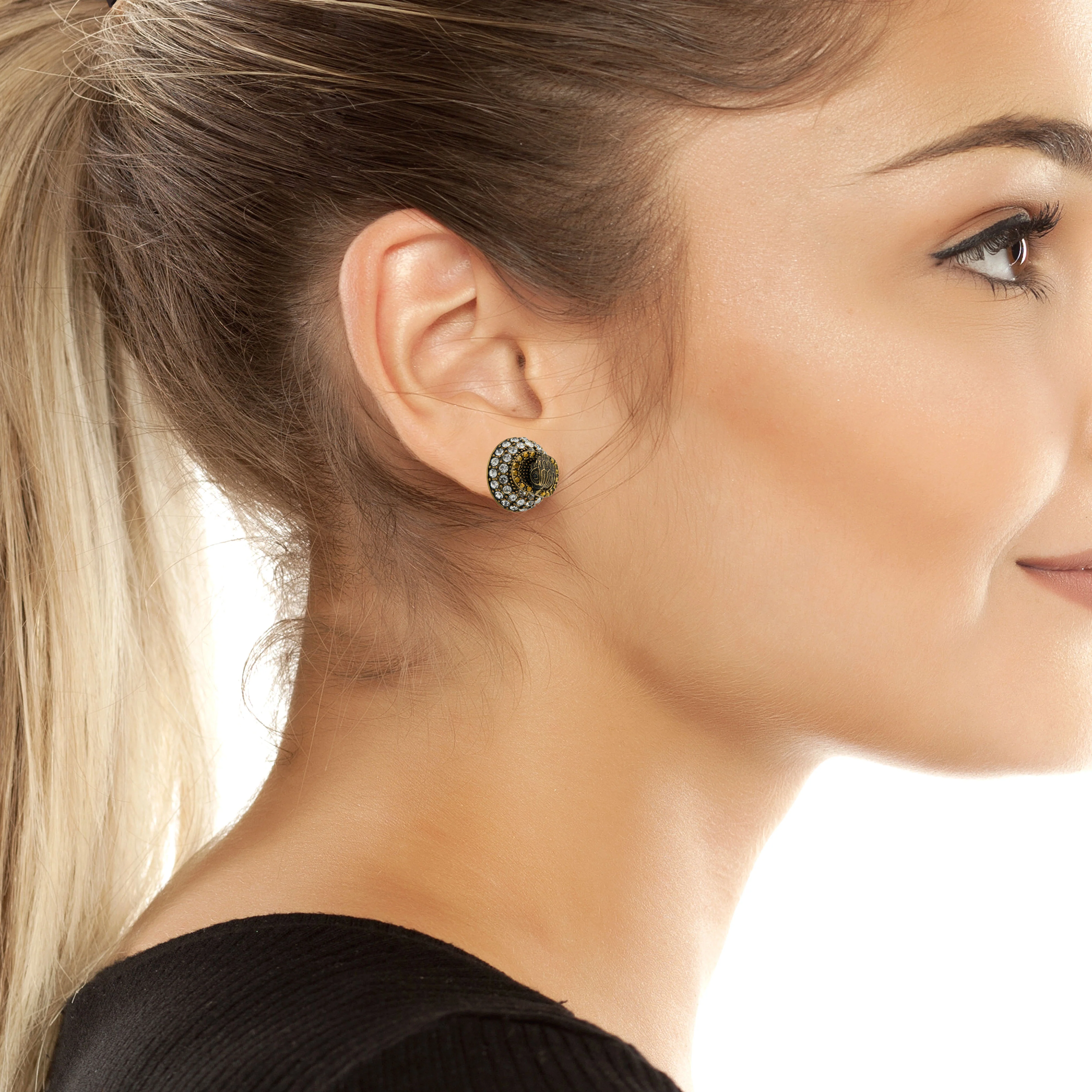 Kurt Geiger Signature Chelsea Eagle Pave Stud Earrings - Image 3