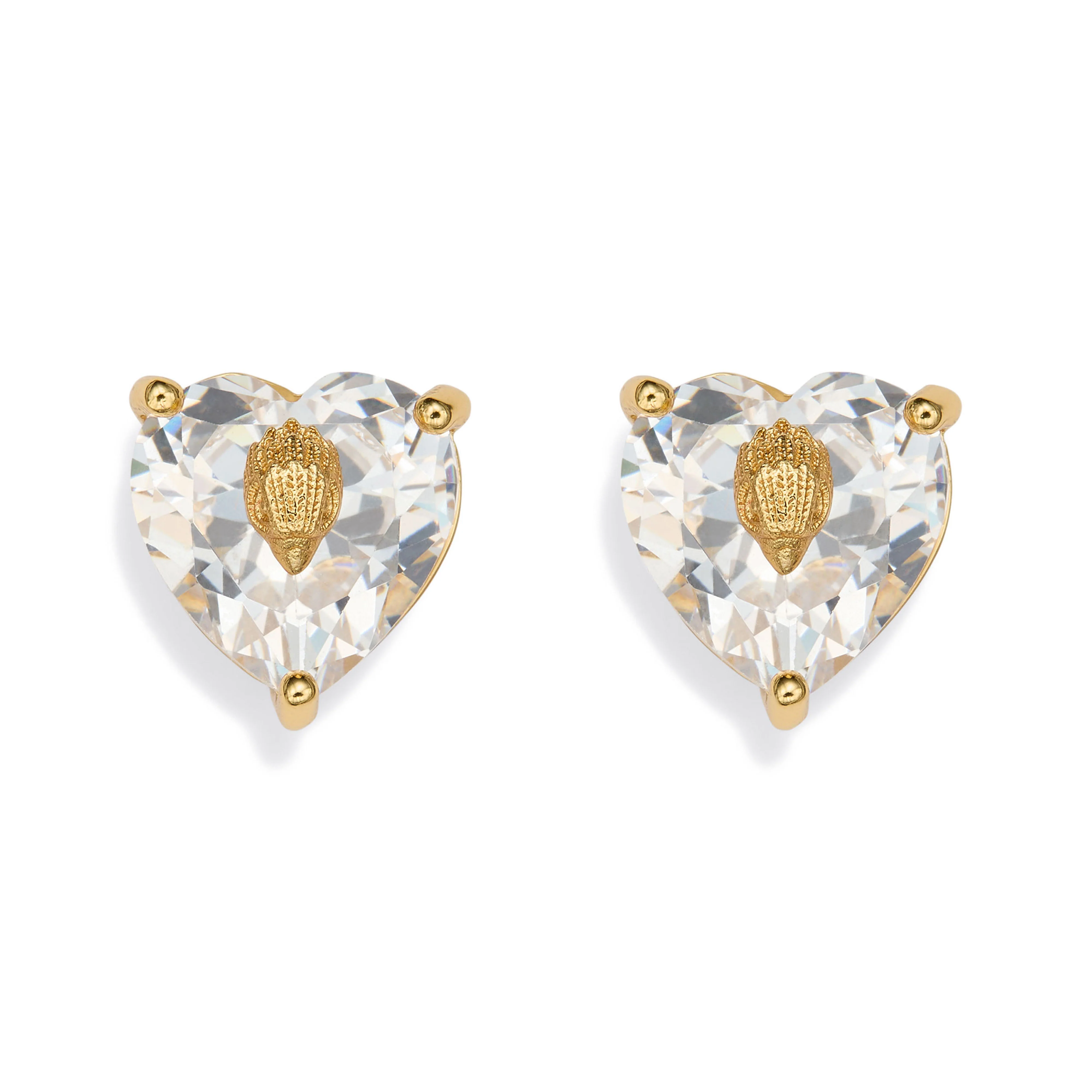 Kurt Geiger Signature Heart Gem Stud Earrings