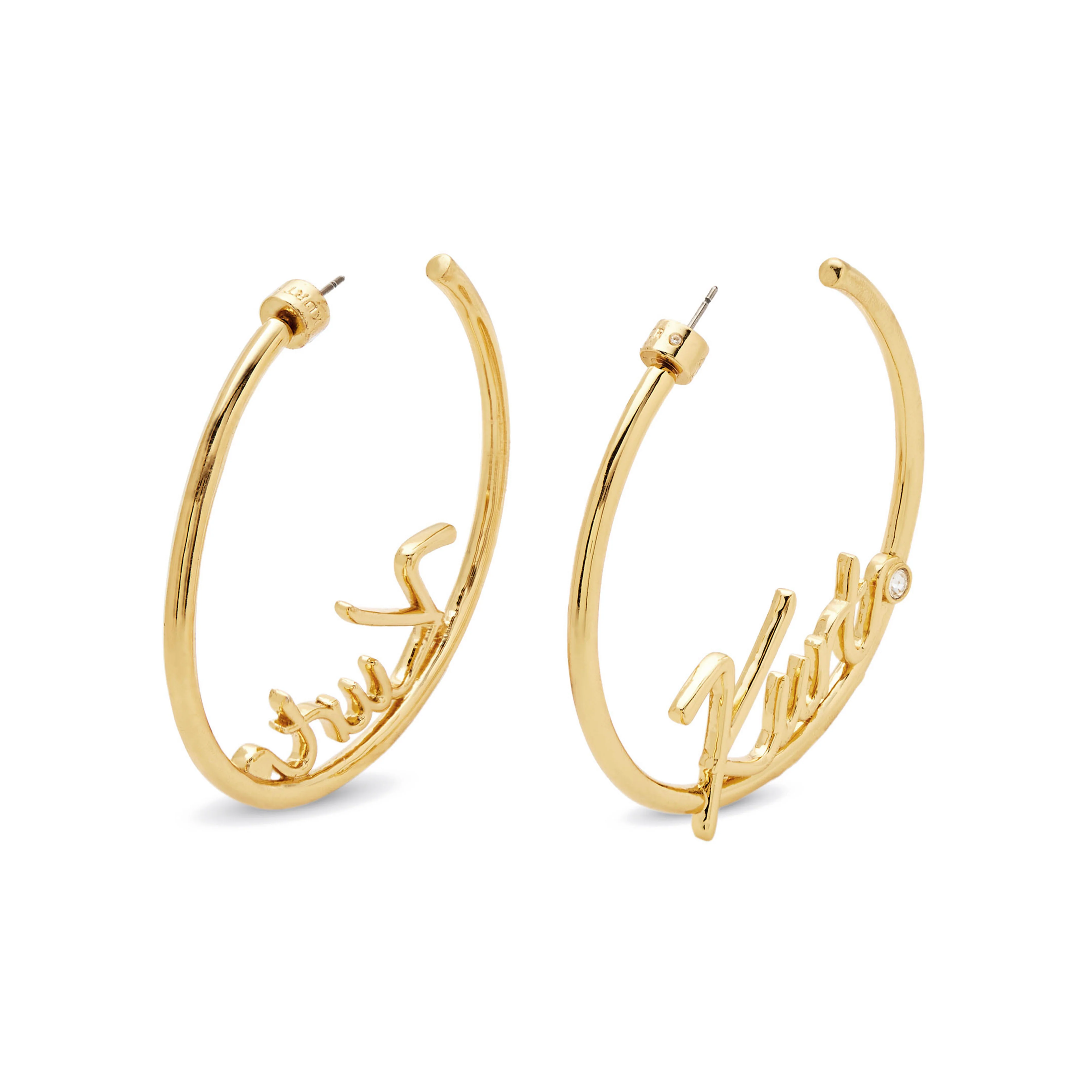 Kurt Geiger Signature Kurt Script Large Hoop Earrings