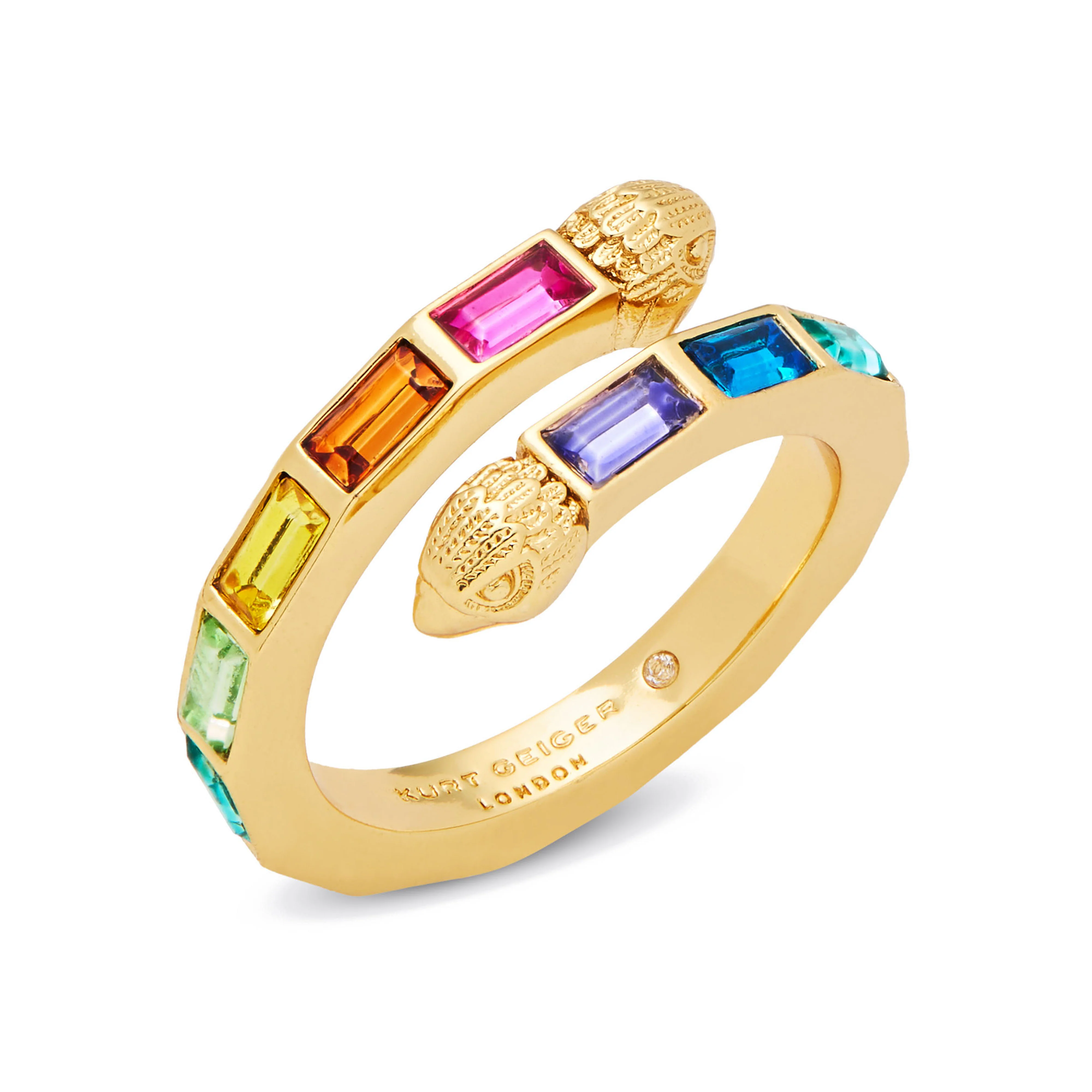 Kurt Geiger Signature Eagle Baguette Stone Band Ring - Size 8