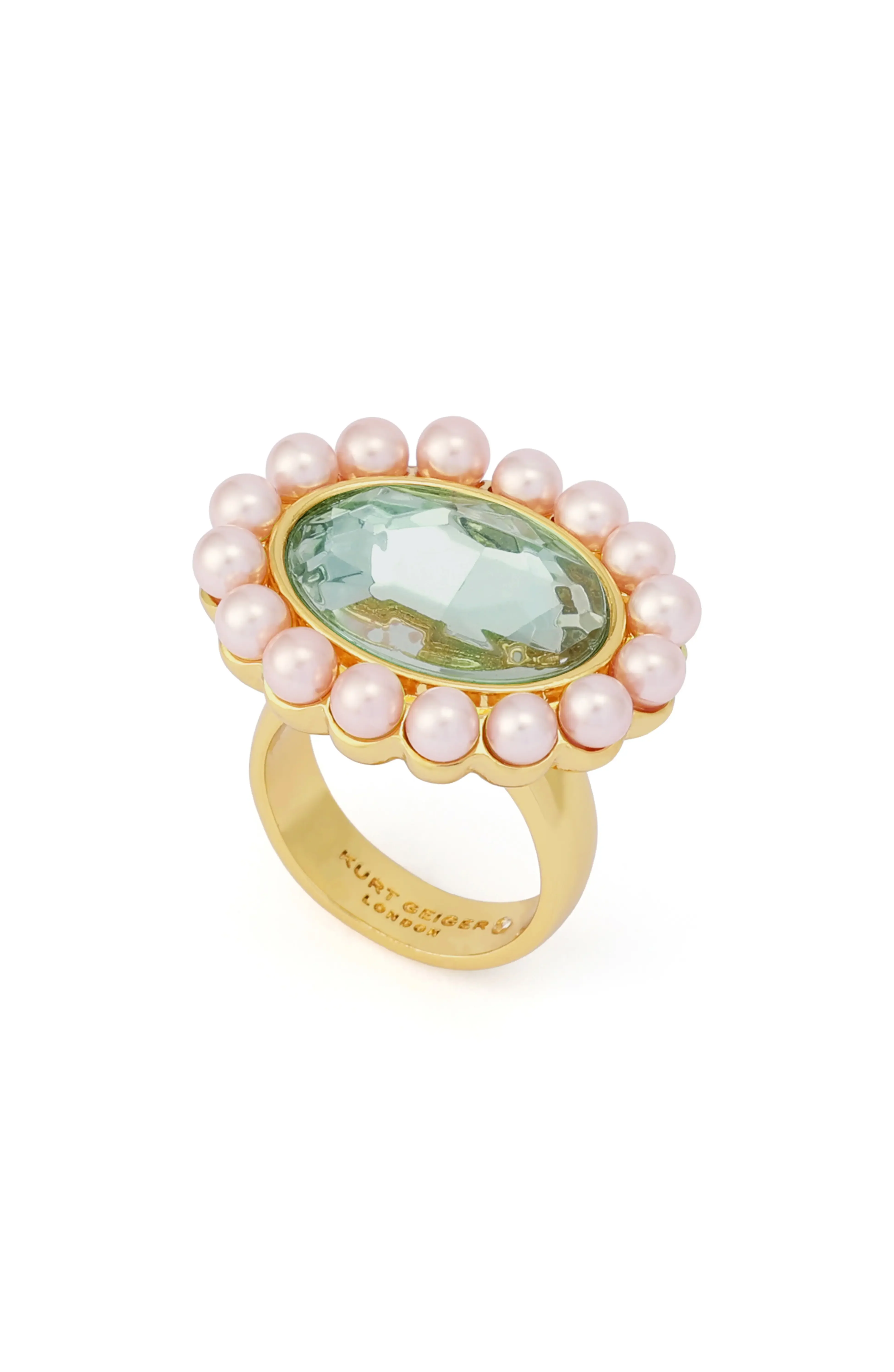 Kurt Geiger Gemstone Pearl Cocktail Ring - Size 7