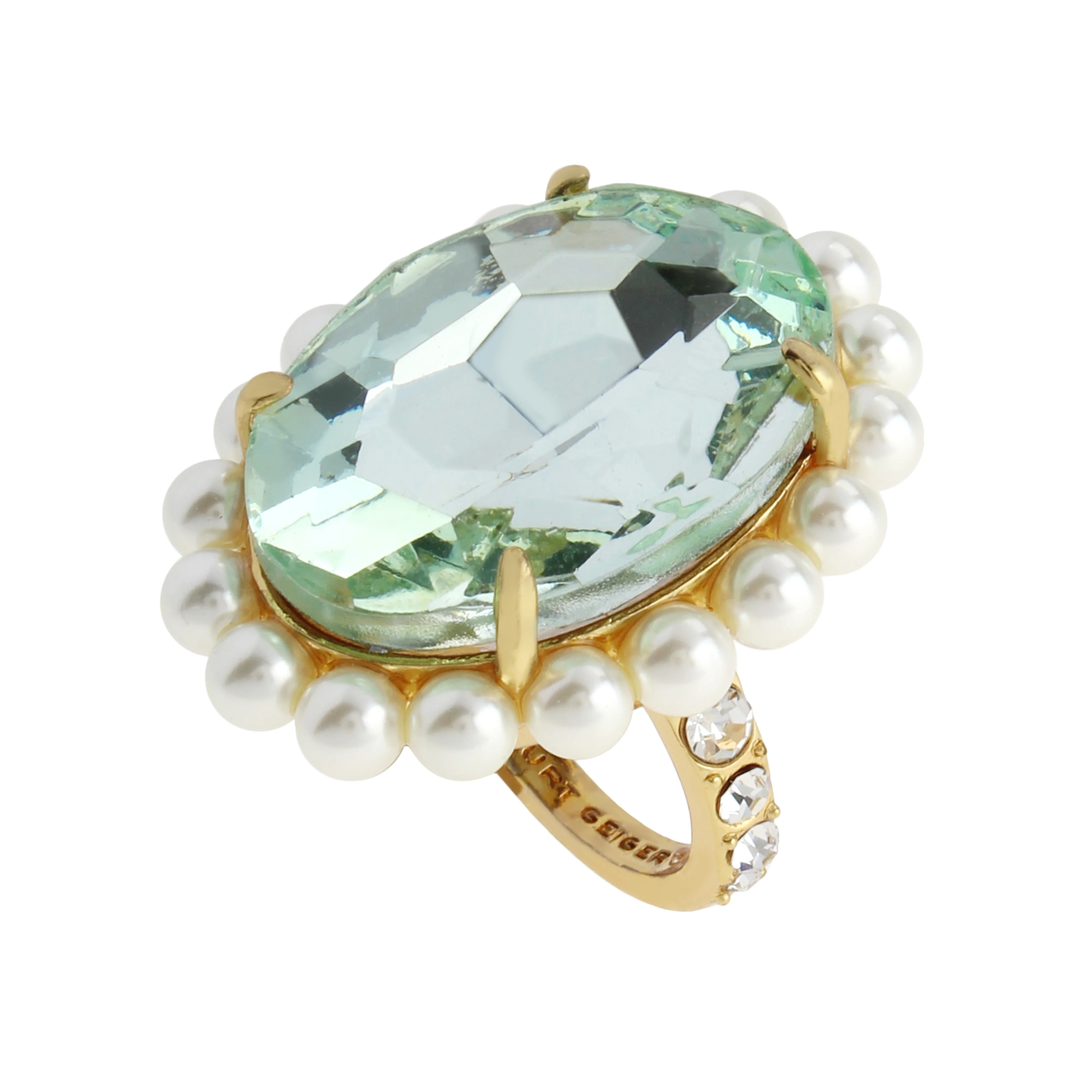 Kurt Geiger Pearl Oval Stone Cocktail Ring - Size 7 - Image 2