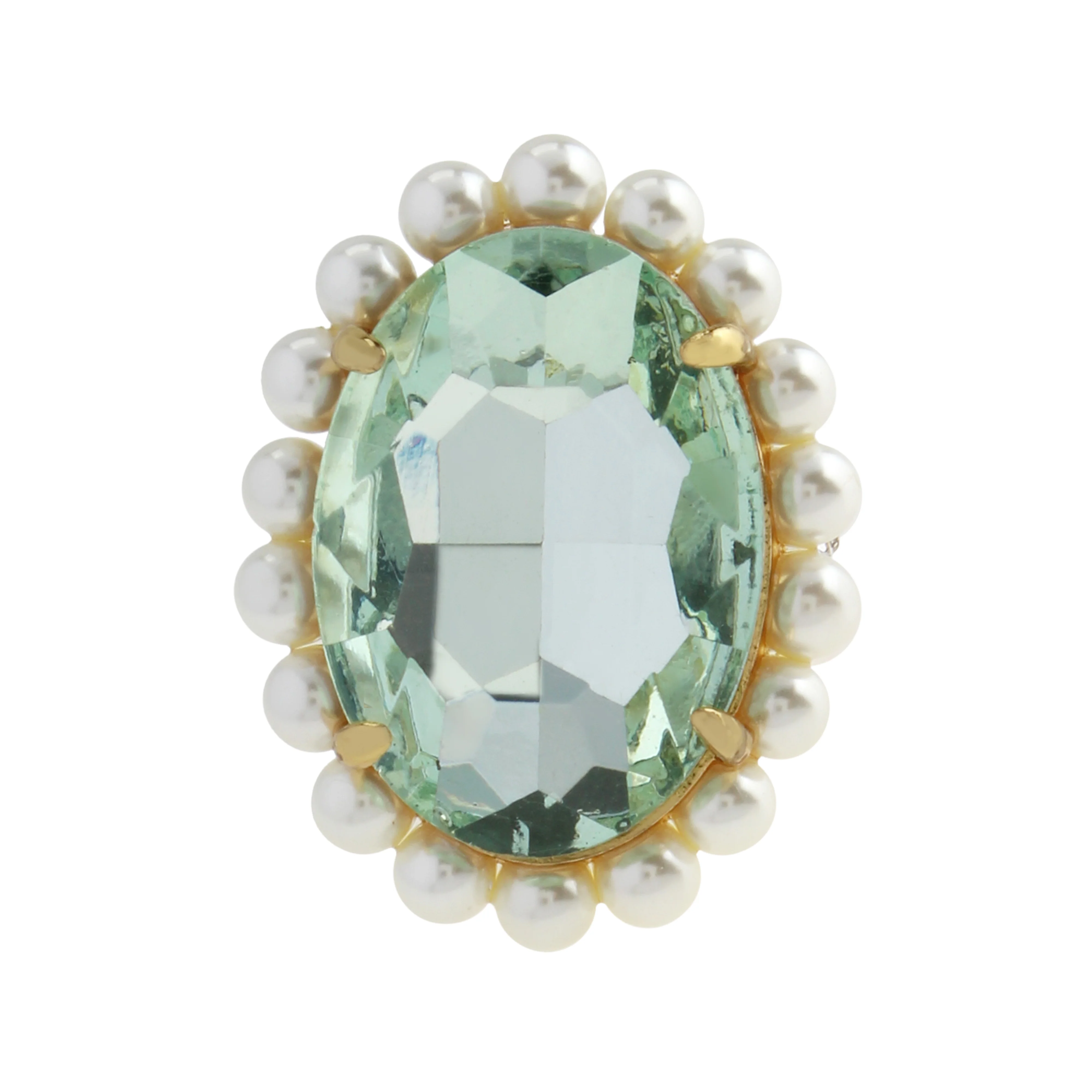 Kurt Geiger Pearl Oval Stone Cocktail Ring - Size 8