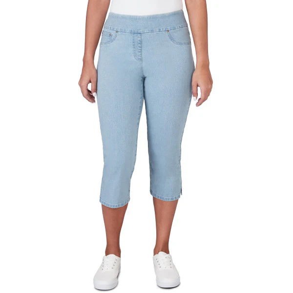 Ruby Rd. Womens Extra Stretch Pull-On Denim Capri Pants