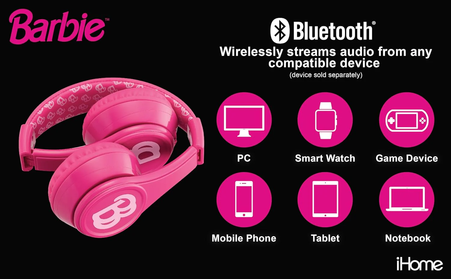 ekids Barbie Bluetooth Wireless Headphones - Image 5