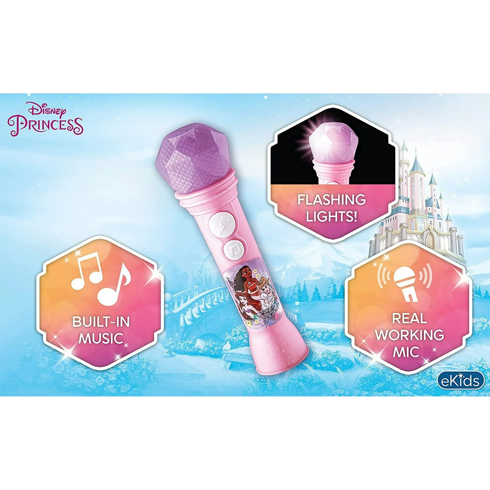 eKids Disney Princess Microphone for Kids with Built-in Music - Image 3
