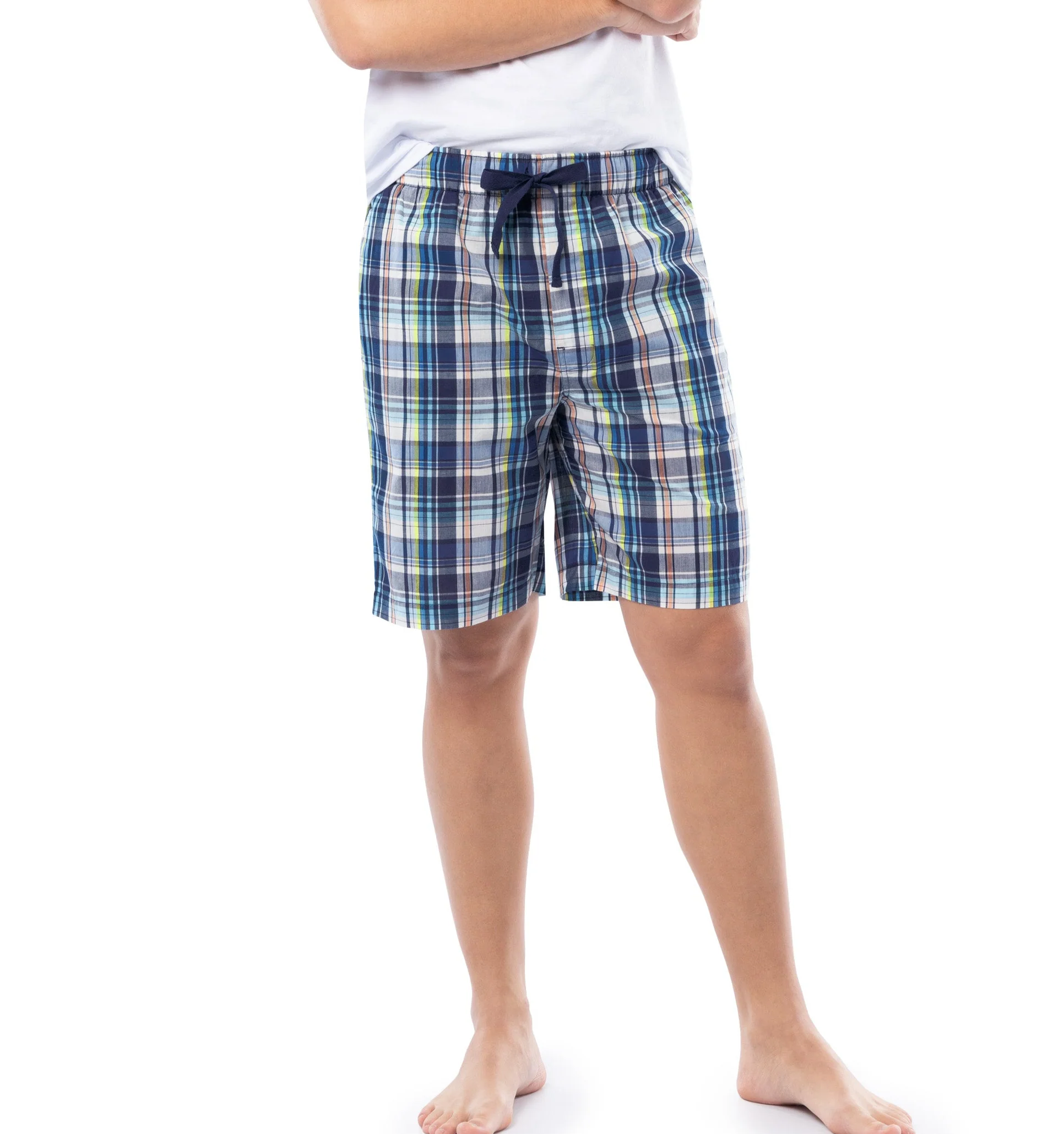 IZOD Mens Woven Plaid Drawstring Sleep Shorts - Image 3