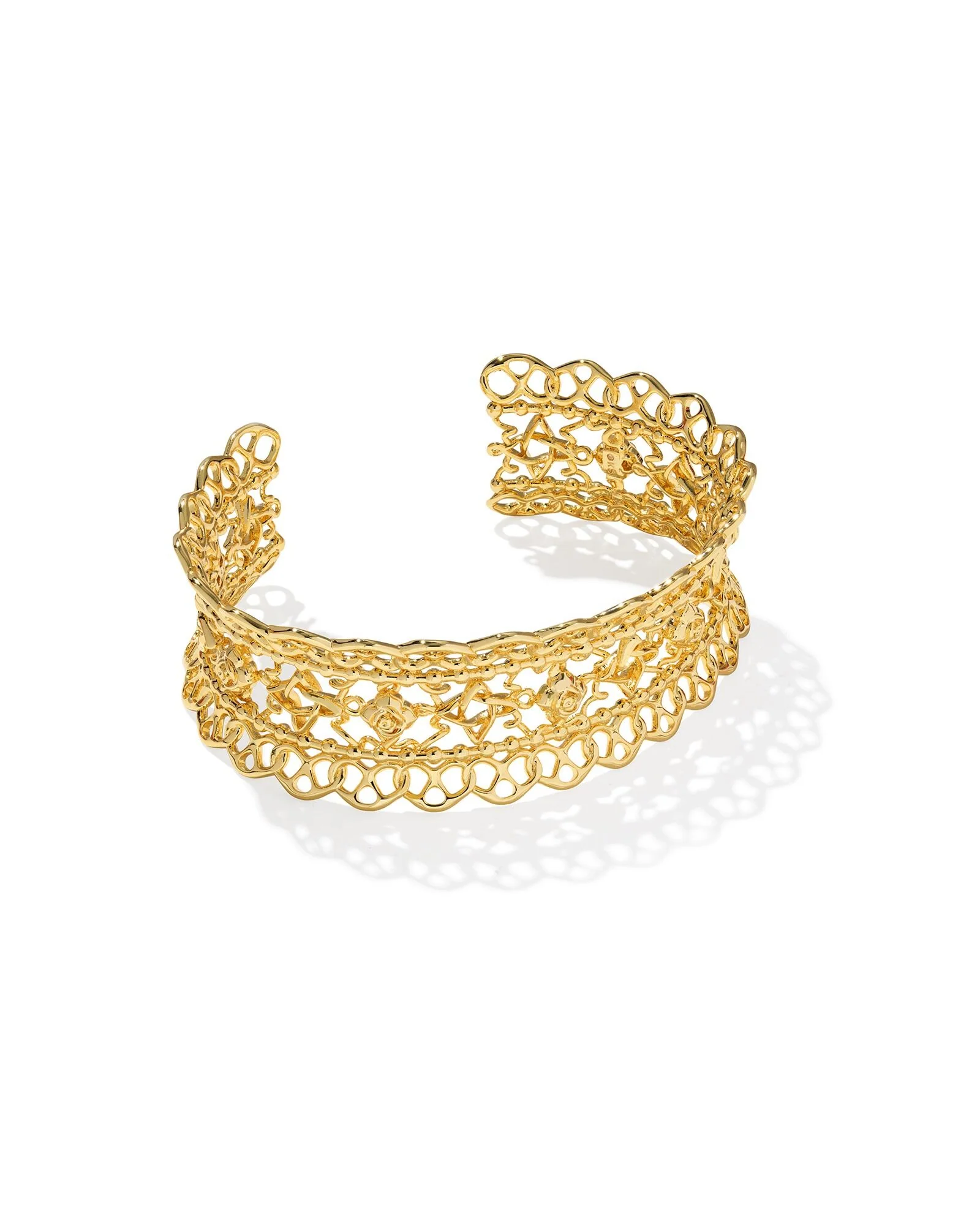 Kendra Scott Krista Lace Cuff Bracelet - Gold Plated - Size S/M