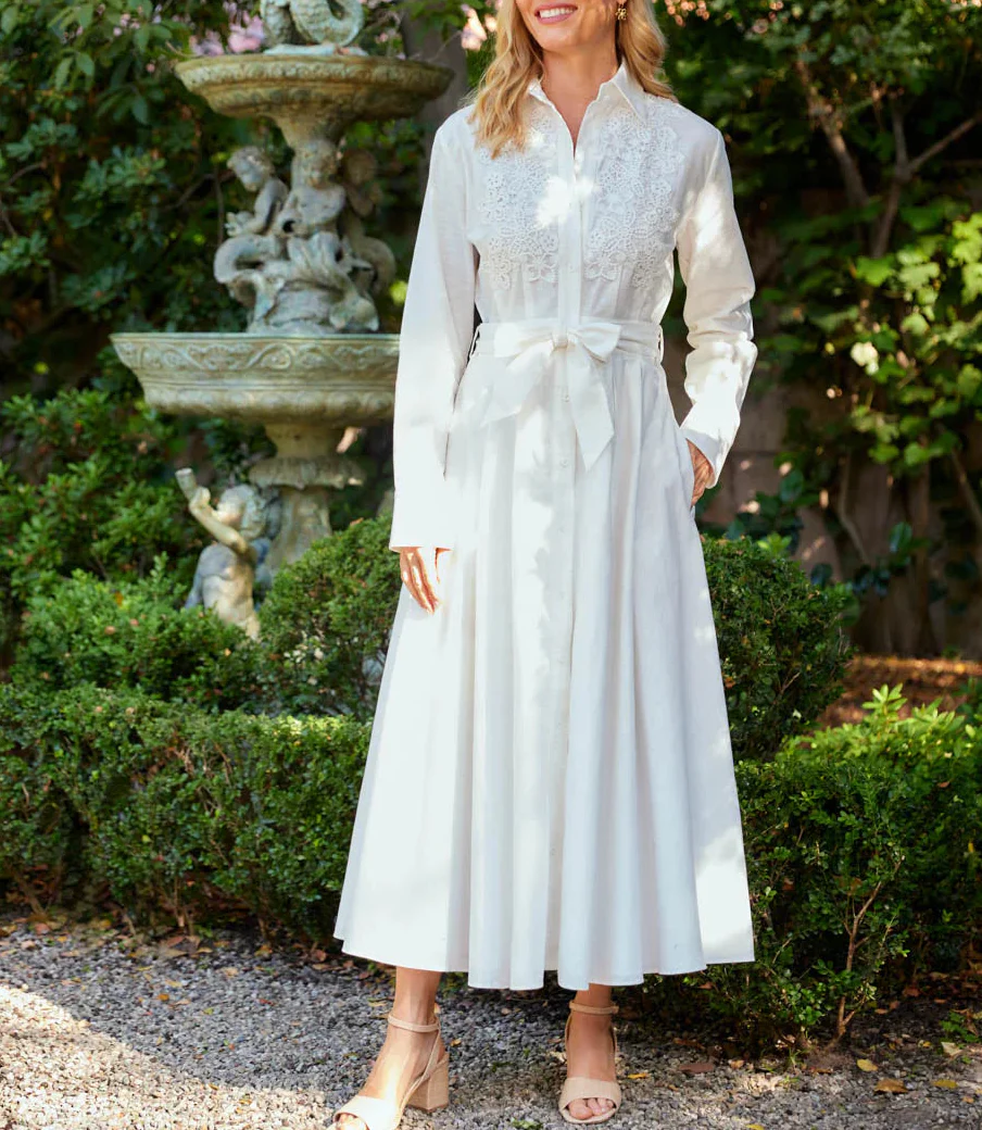 Karen Kane Womens Lace Applique Midi Shirtdress - Image 5