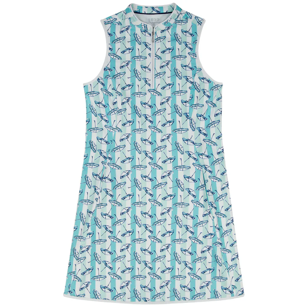 IZOD Womens L’acey Zip Court Printed Dress