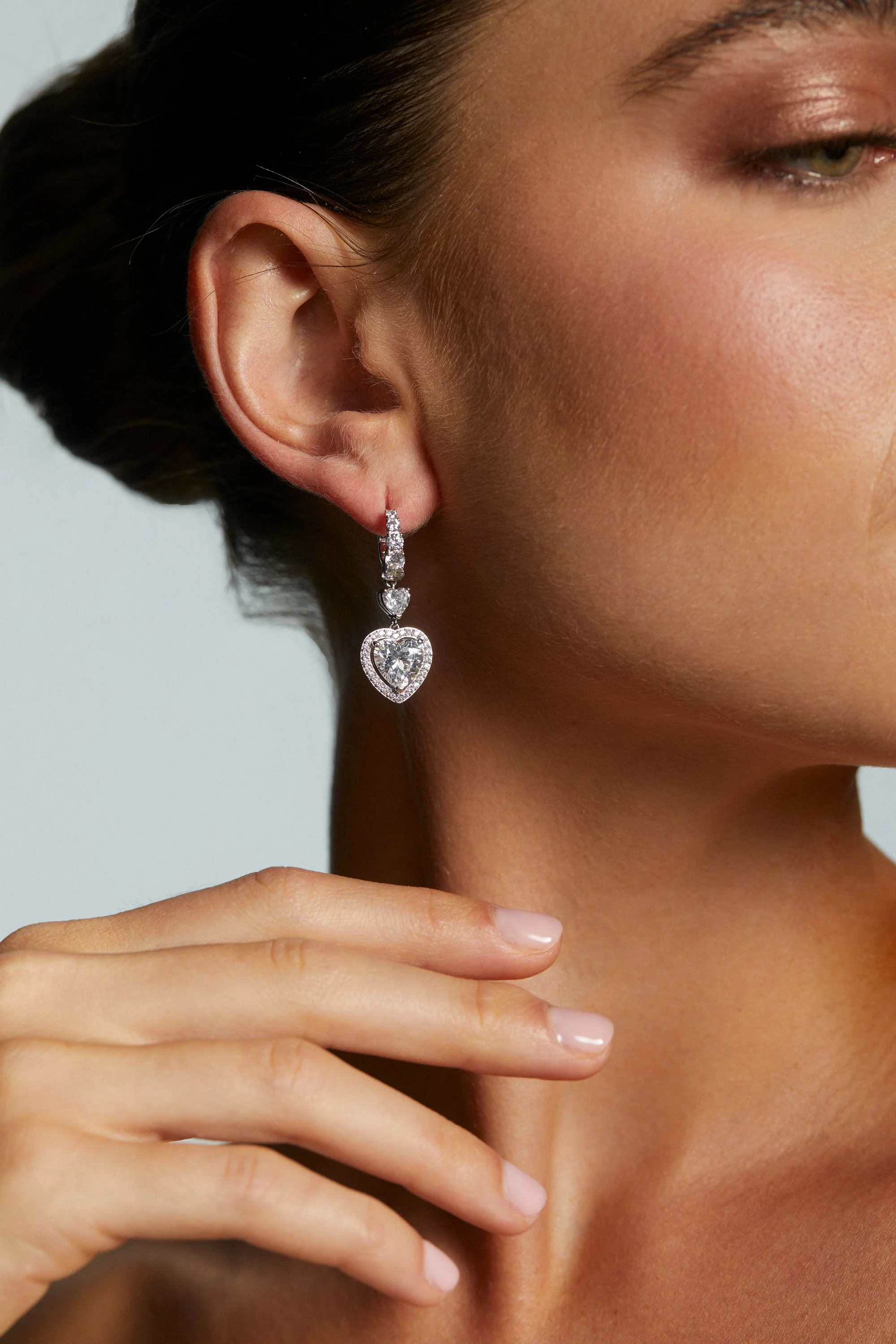Nadri Le Bisou Halo Heart Earrings - Image 2