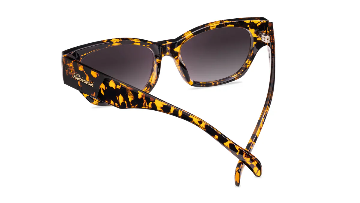 Knockaround Le Grand Amour Junipers Amber Tortoise Frame - Smoke Gradient Lens - Polarized Sunglasses - Image 4