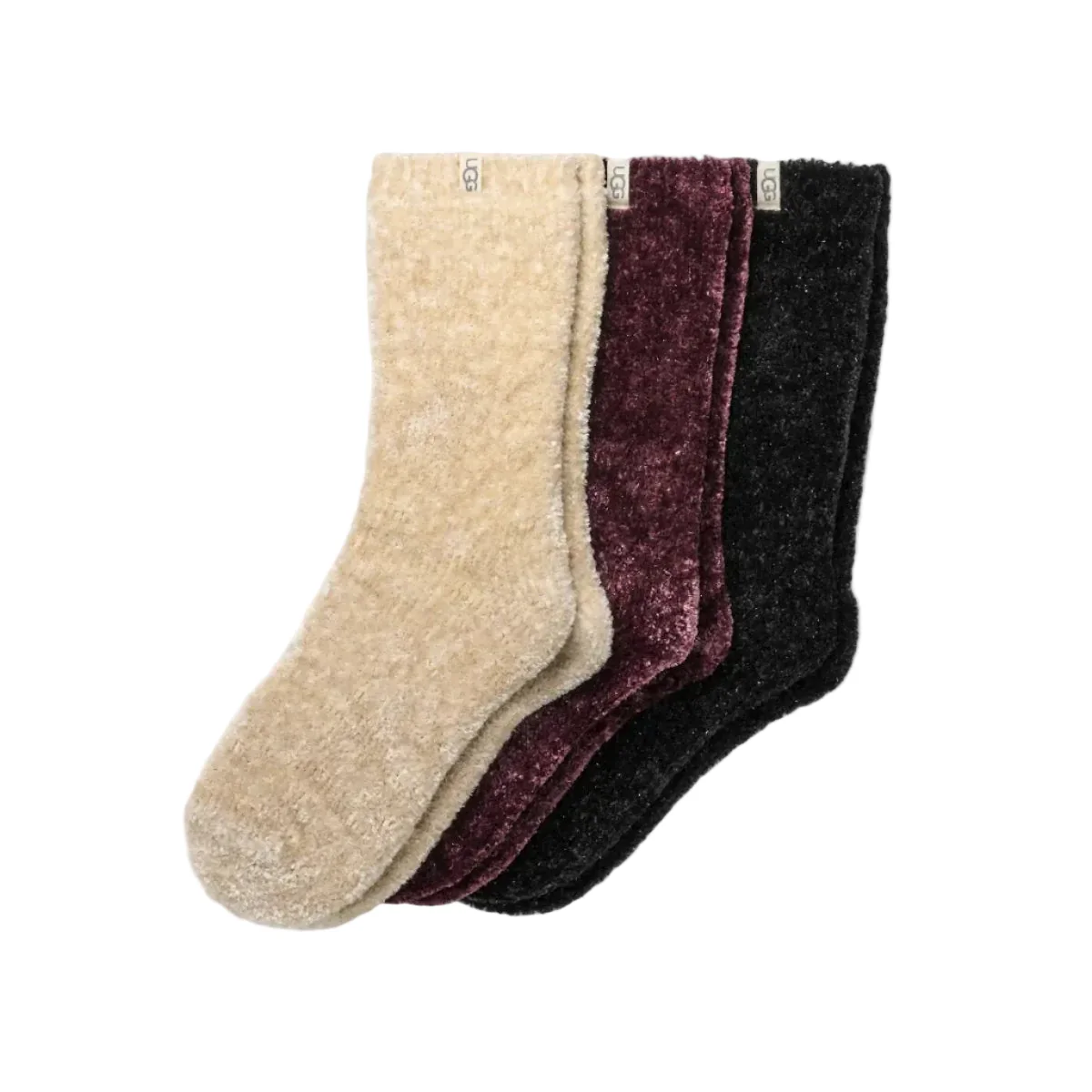 UGG Womens Leda Sparkle Crew Socks - 3 Pack - Image 2