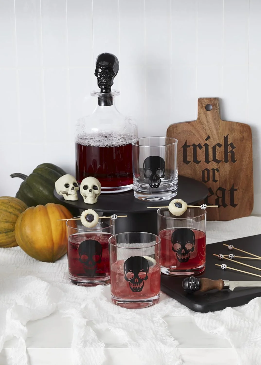 Lenox Oneida Vintro Halloween Skeleton Whiskey Glasses - Set of 5 - Image 5