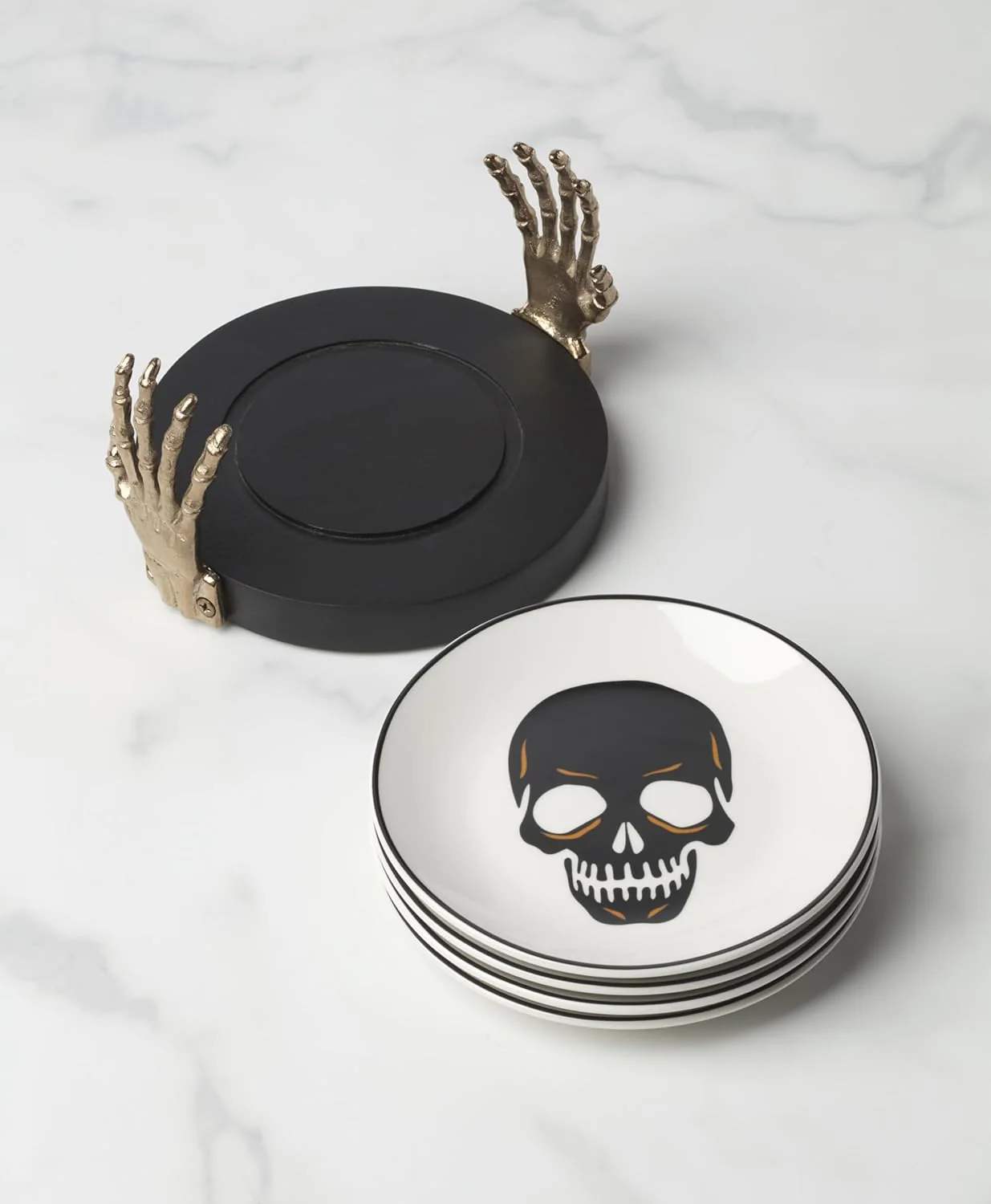 Lenox Oneida Vintro Halloween Tidbit Plates with Holder - Set of 4 - Image 4