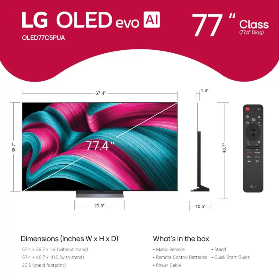 LG 77" Class C5 Series OLED evo AI 4K UHD Smart webOS TV - Image 3