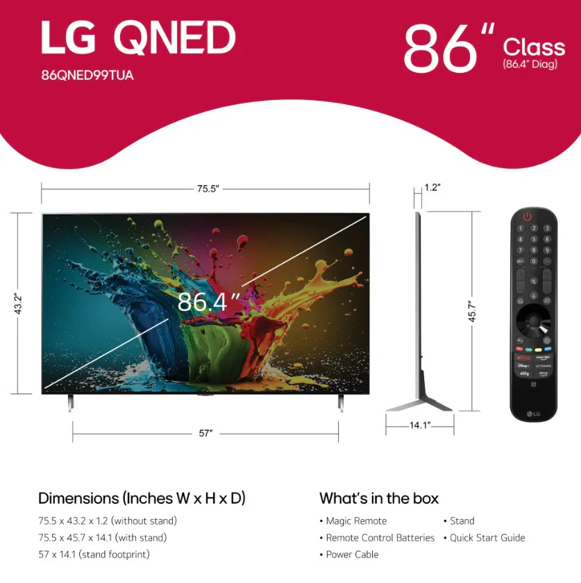 LG 86-Inch Class QNED 4K MiniLED QNED90T Series TV with webOS 24 - Image 2