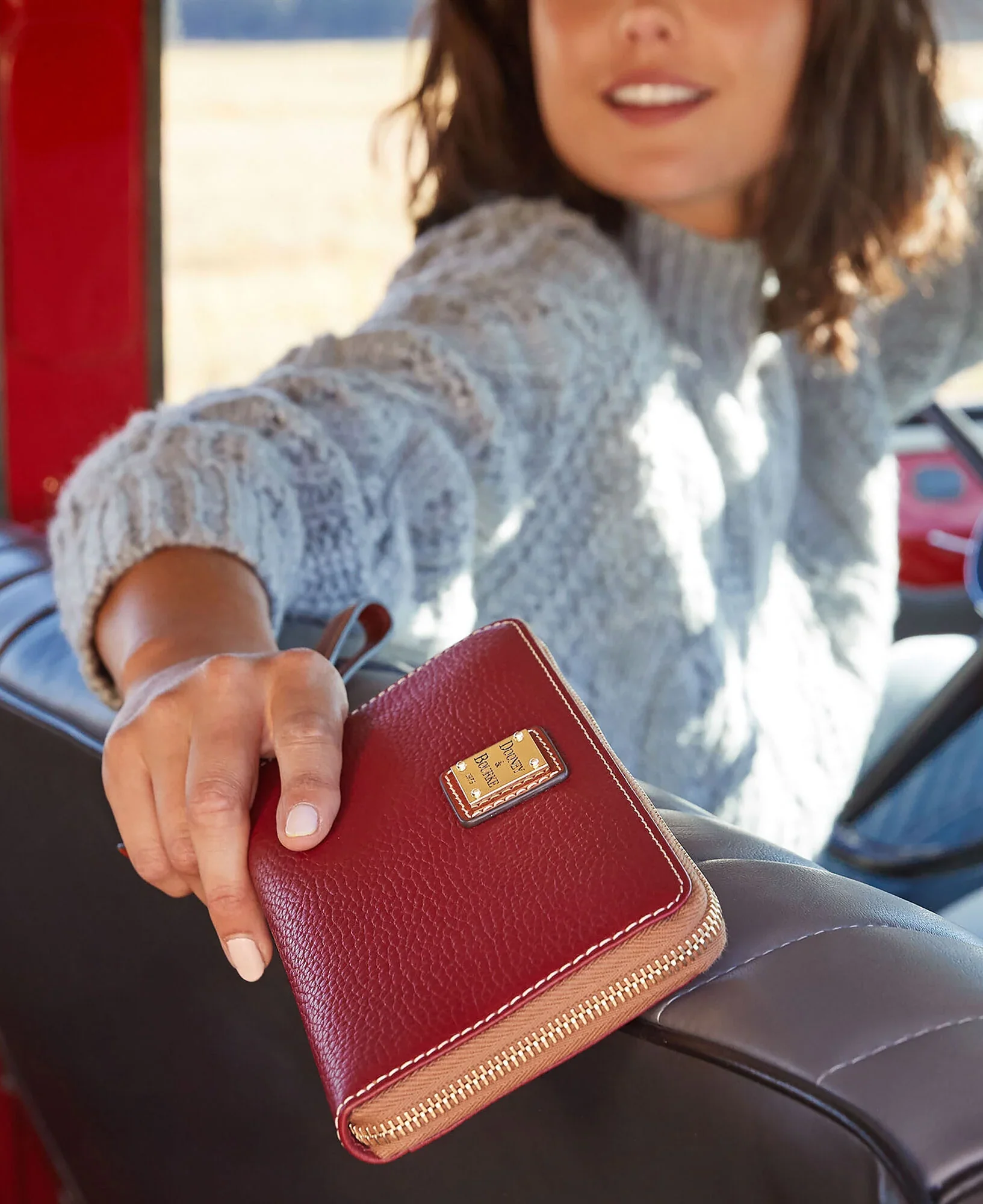 Dooney & Bourke Pebble Grain Large Zip Around Wristlet - Image 4