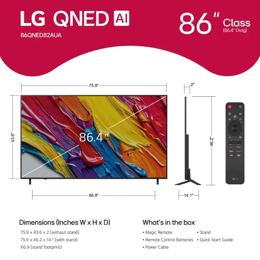 LG 86" Class 82A Series QNED AI 4K UHD Smart webOS TV - Image 3