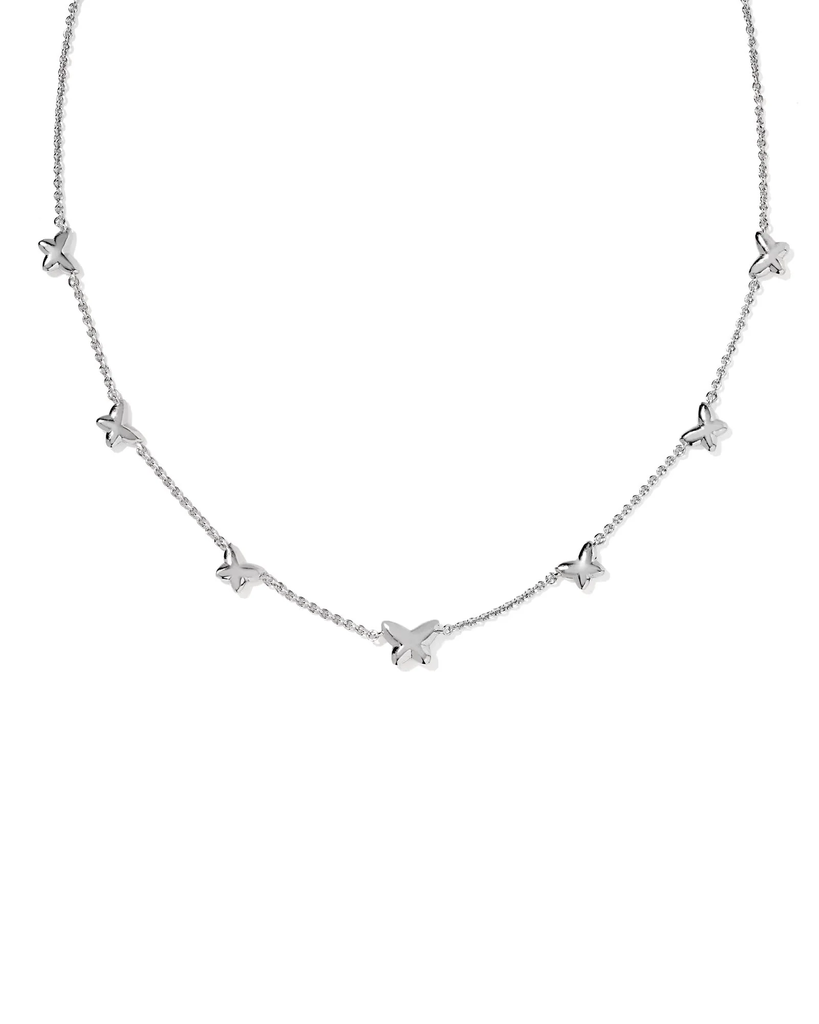Kendra Scott Lillia Butterfly Silver Enamel Strand Necklace - Image 2