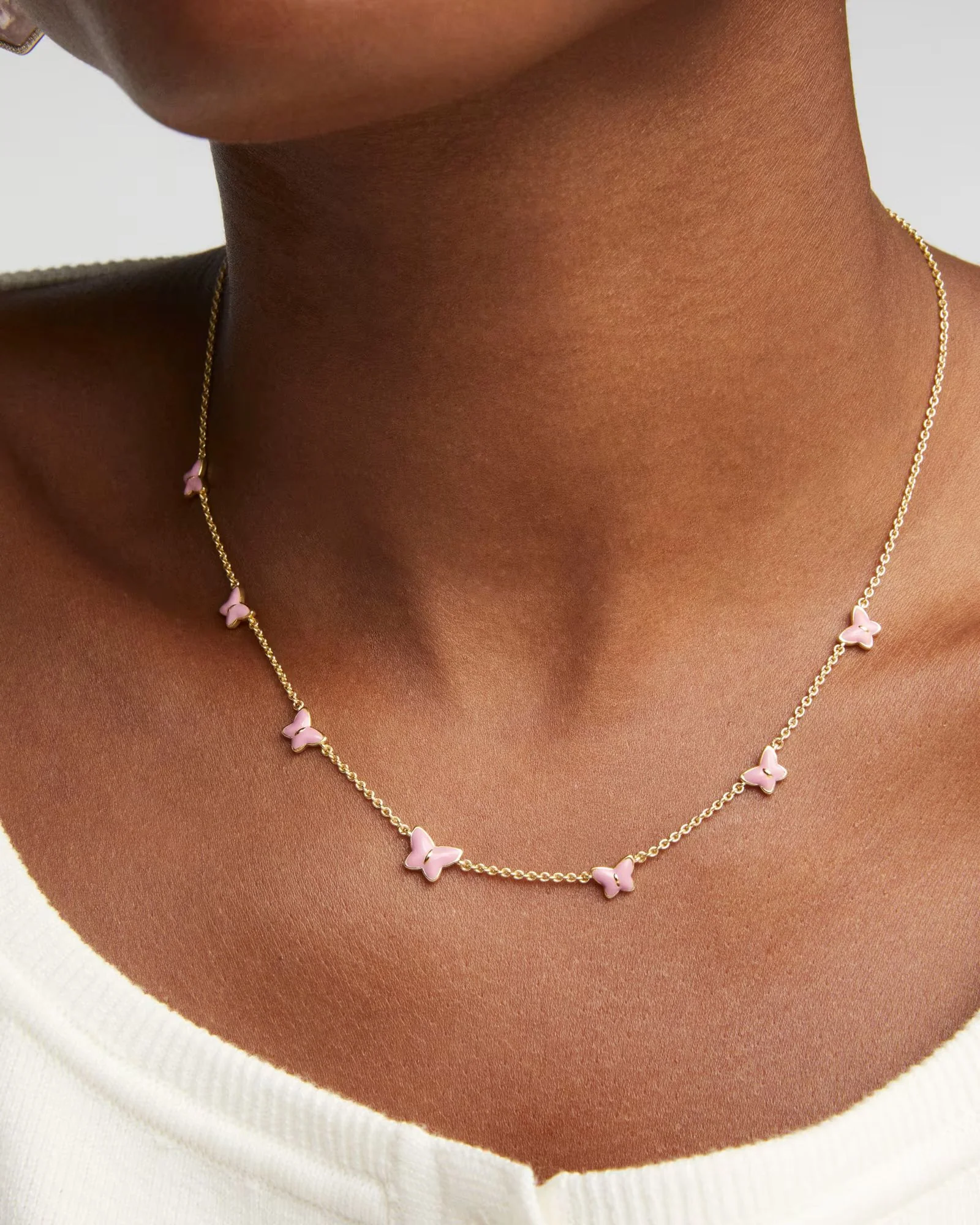 Kendra Scott Lillia Butterfly Gold Enamel Strand Necklace - Image 4