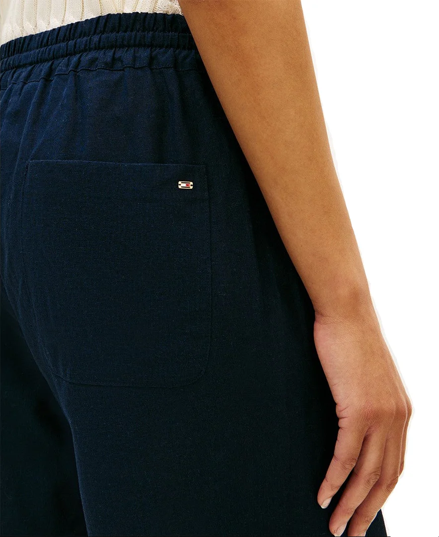 Tommy Hilfiger Womens Linen Wide-Leg Pull-On Pants - Image 3