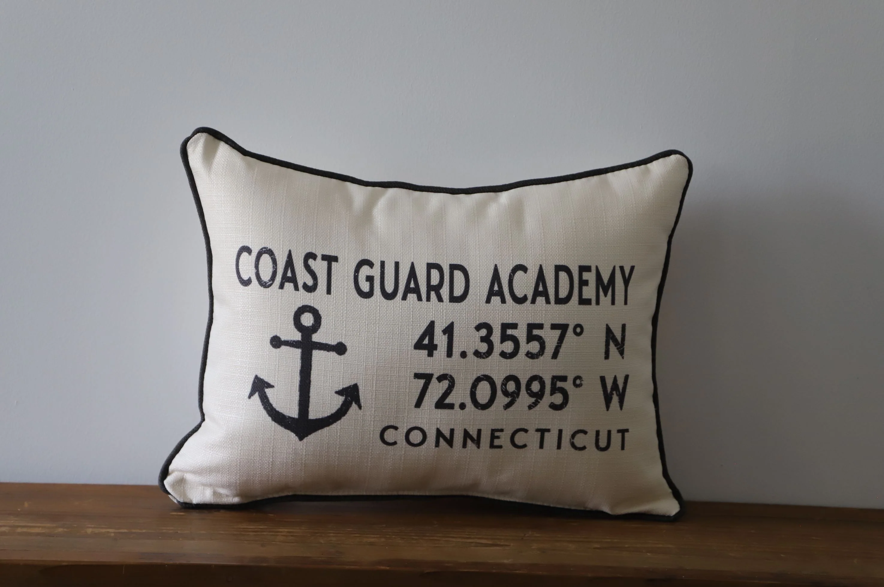 Little Birdie Coast Guard Coordinates Pillow