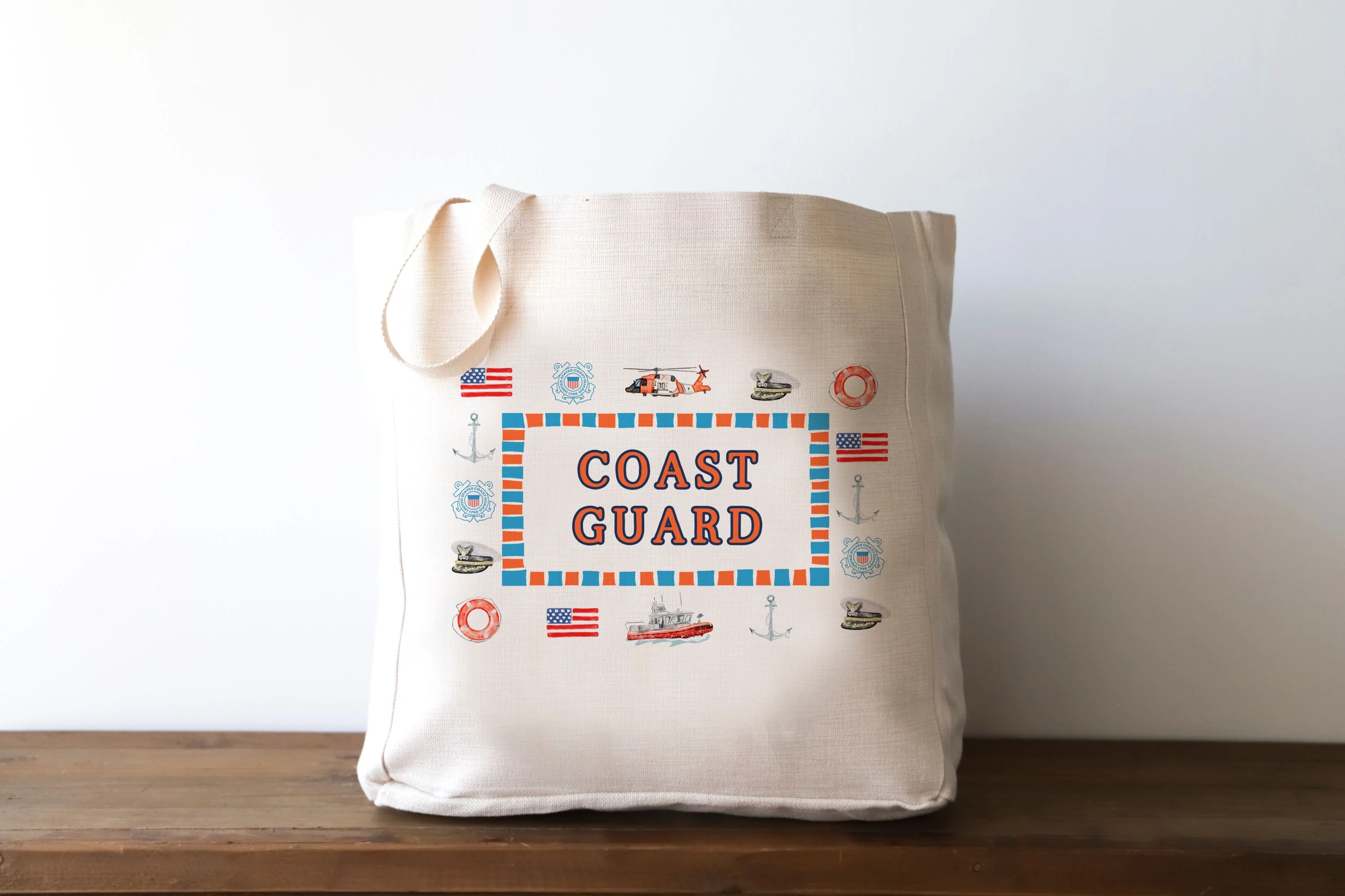 Little Birdie Coast Guard Doodle Frame Tote Handbag