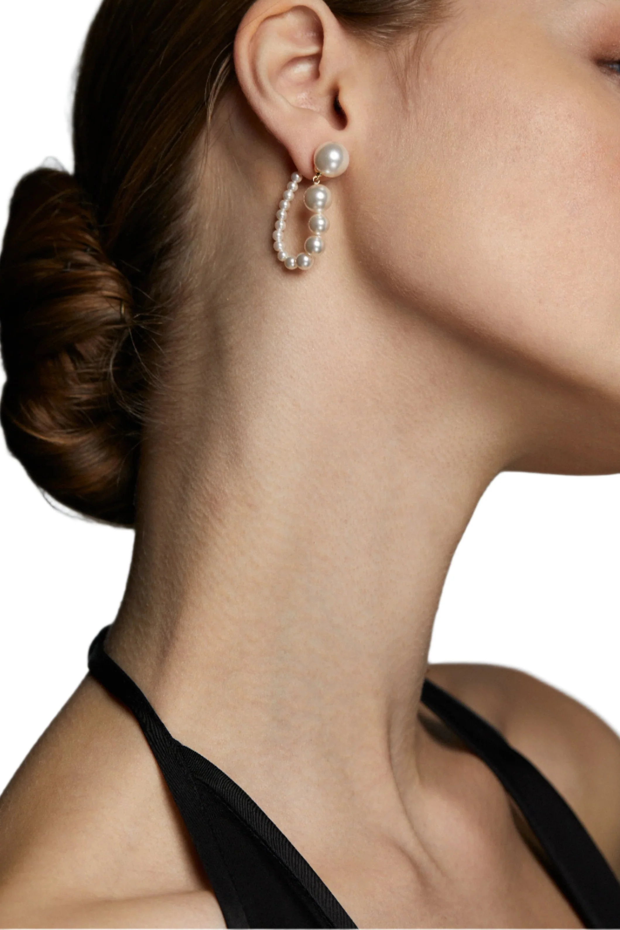 Nadri London Frontback Linear Pearl Earrings - Image 2