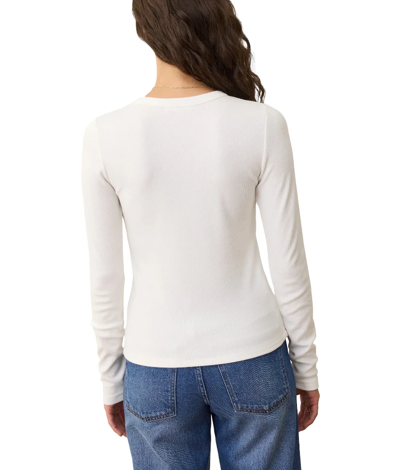 Marine Layer Womens Lexi Rib Sun-In Crew Long Sleeve T-Shirt - Image 2