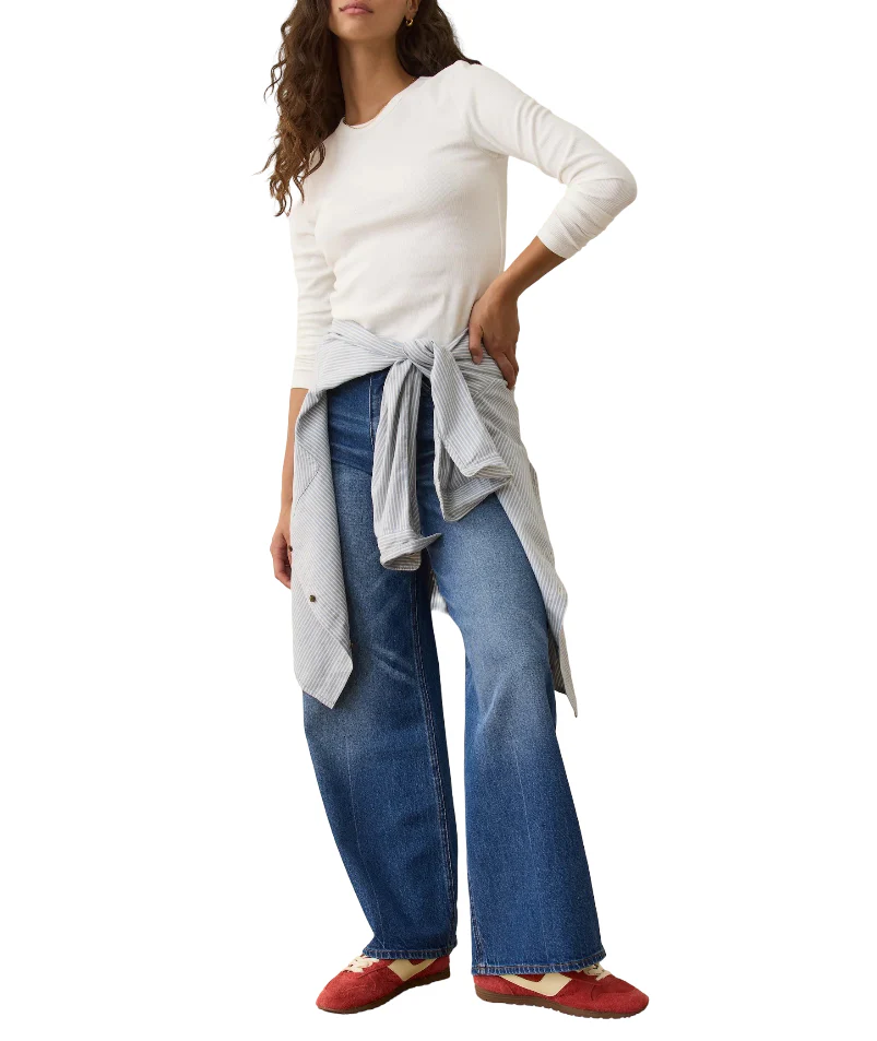 Marine Layer Womens Lexi Rib Sun-In Crew Long Sleeve T-Shirt - Image 4