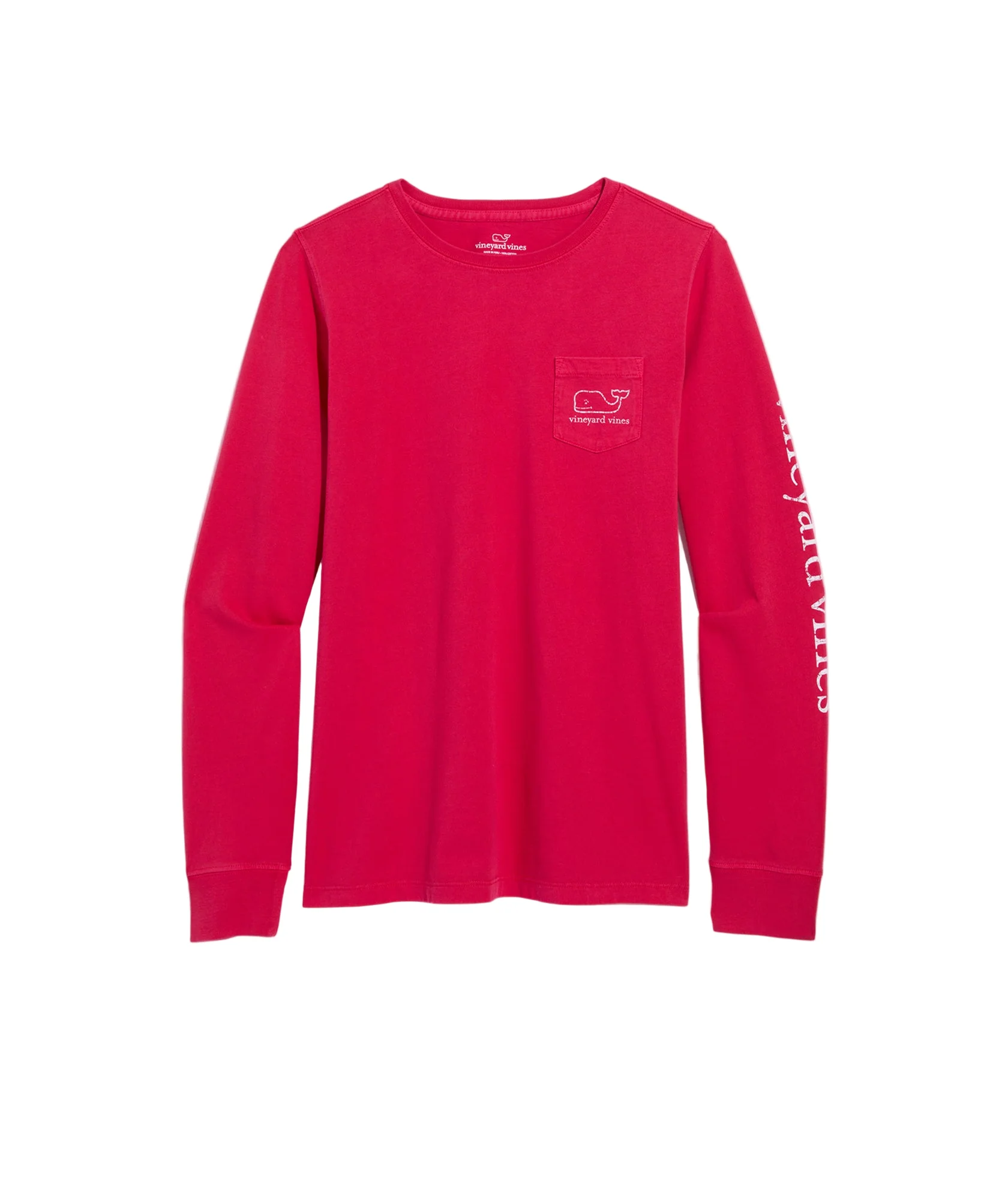 Vineyard Vines Womens Garment-Dyed Vintage Whale Long-Sleeve Pocket T-Shirt - Image 2