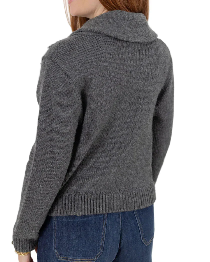 Democracy Womens Long Sleeve Shawl Collar Button Down Embroidered Sweater Cardigan - Image 4