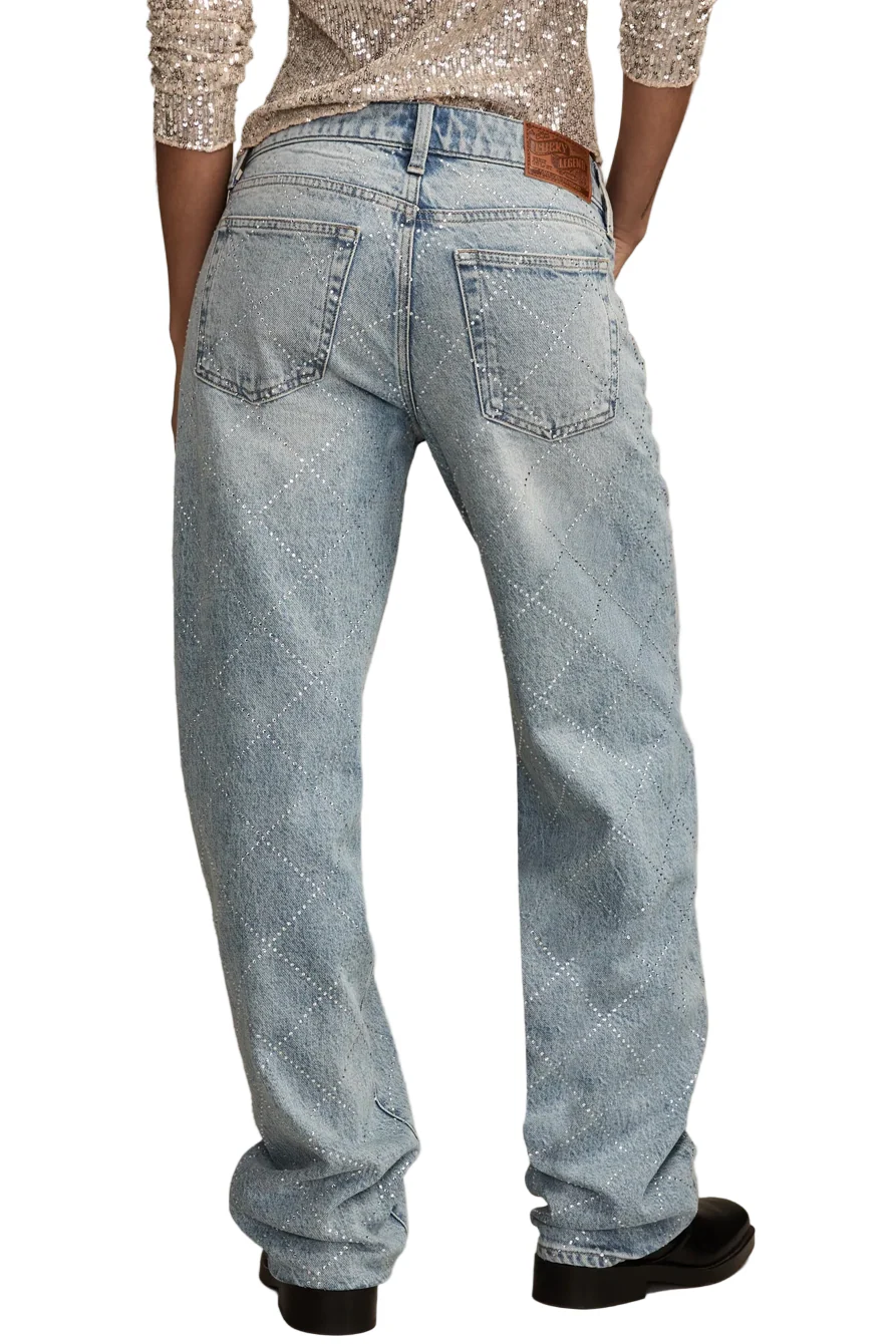 Lucky Brand Womens Lucky Legend Rhinestone Baggy Jeans - Image 2