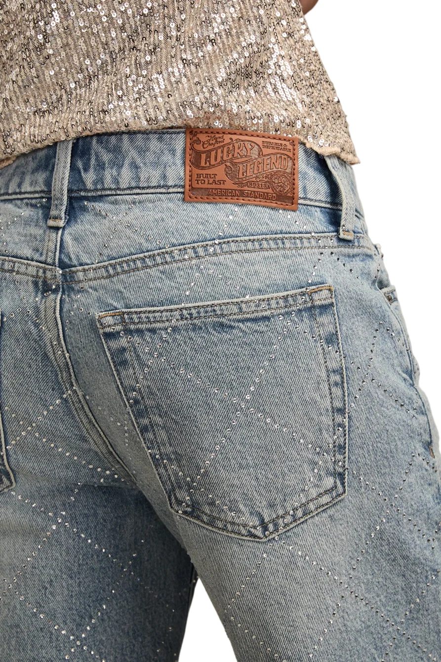 Lucky Brand Womens Lucky Legend Rhinestone Baggy Jeans - Image 4