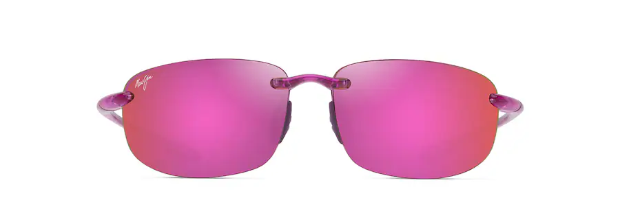 Maui Jim Ho'okipa Shiny Transparent Cyclamen Pink Frame - Maui Sunrise Lens - Polarized Sunglasses