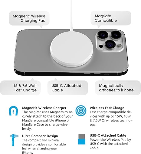 Phonesuit Magpad Magnetic Wireless Charging Pad - iPhone 12 & 13 - Image 6