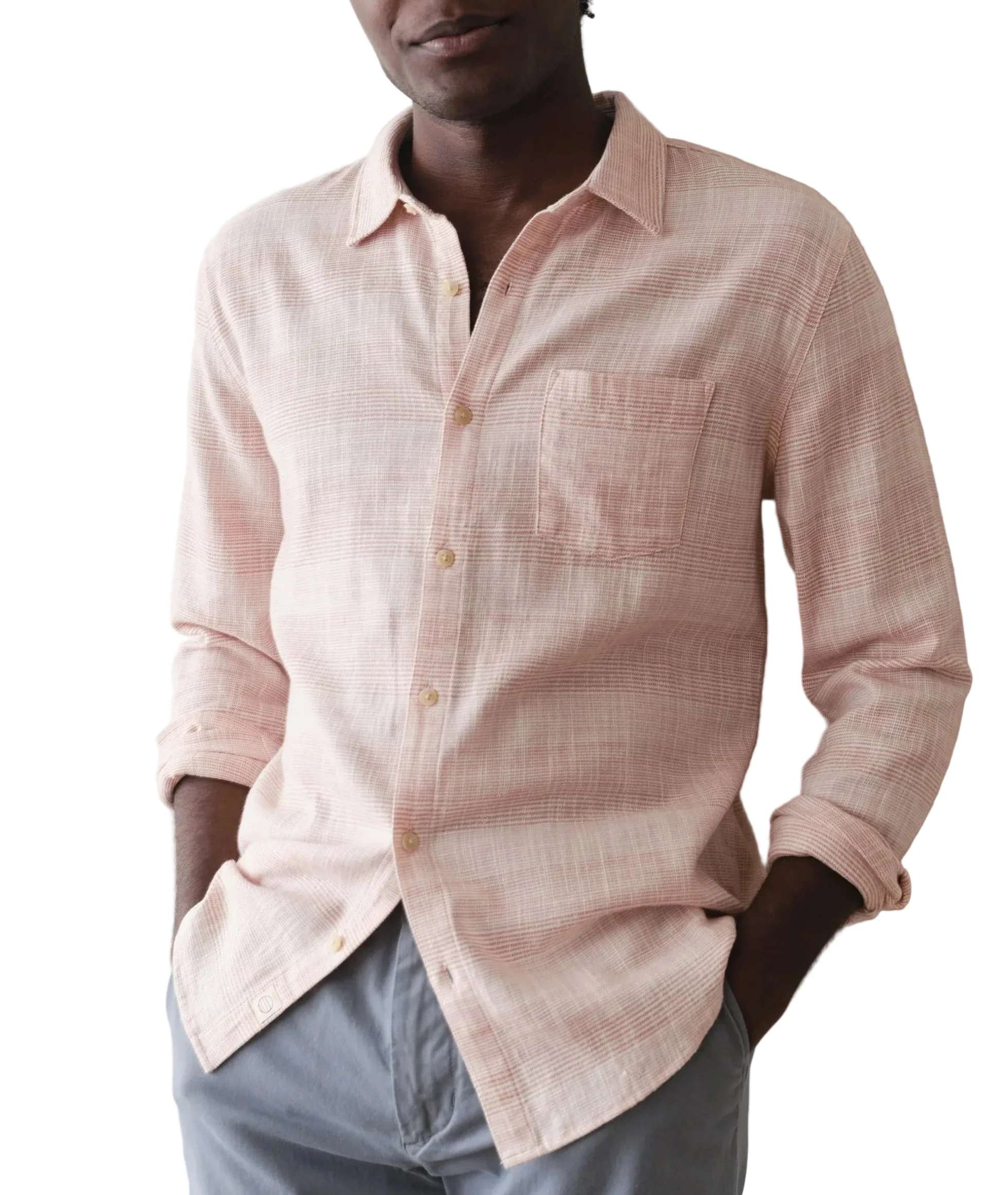 Marine Layer Mens Stretch Selvage Long Sleeve Shirt - Image 2