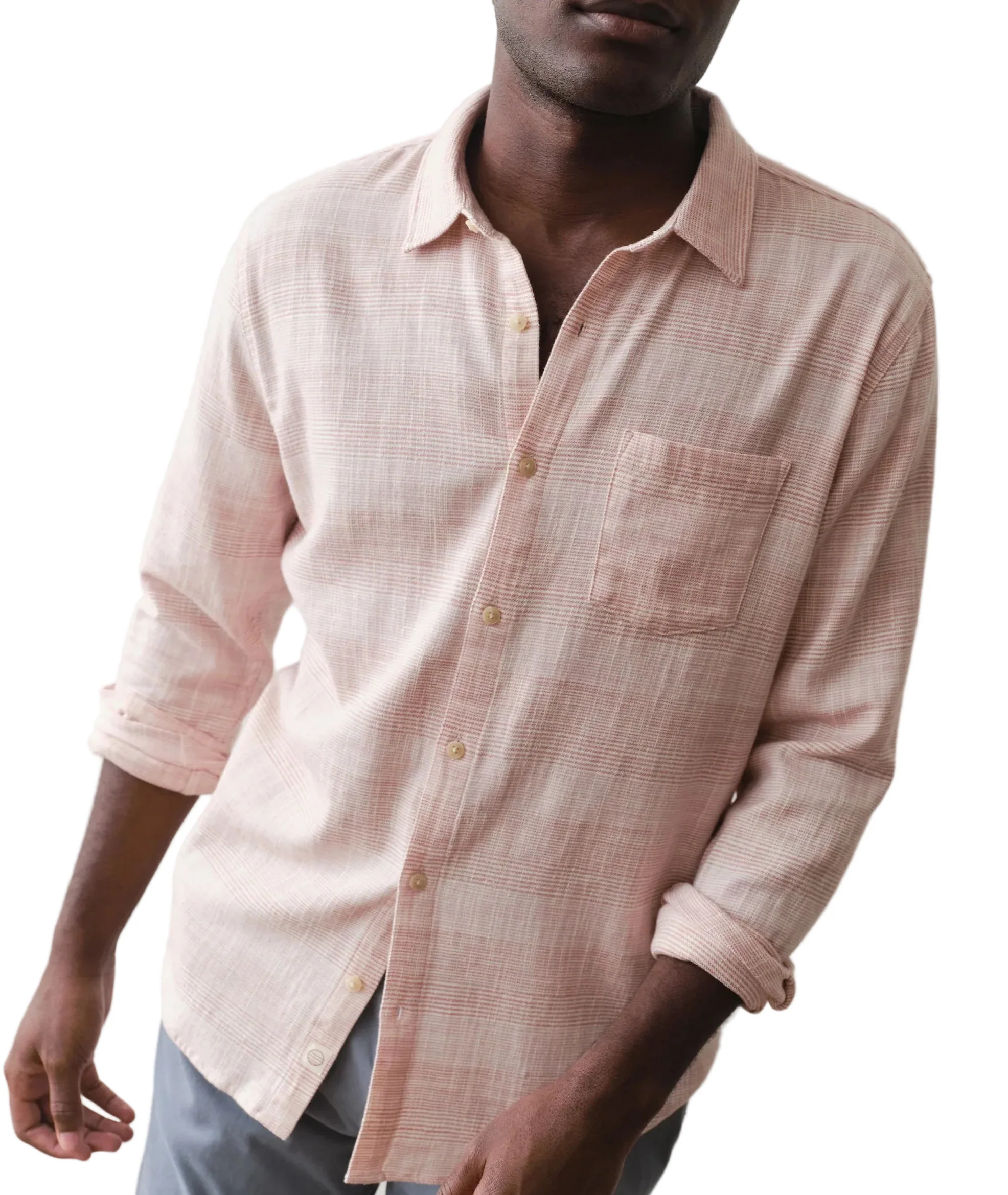 Marine Layer Mens Stretch Selvage Long Sleeve Shirt - Image 3