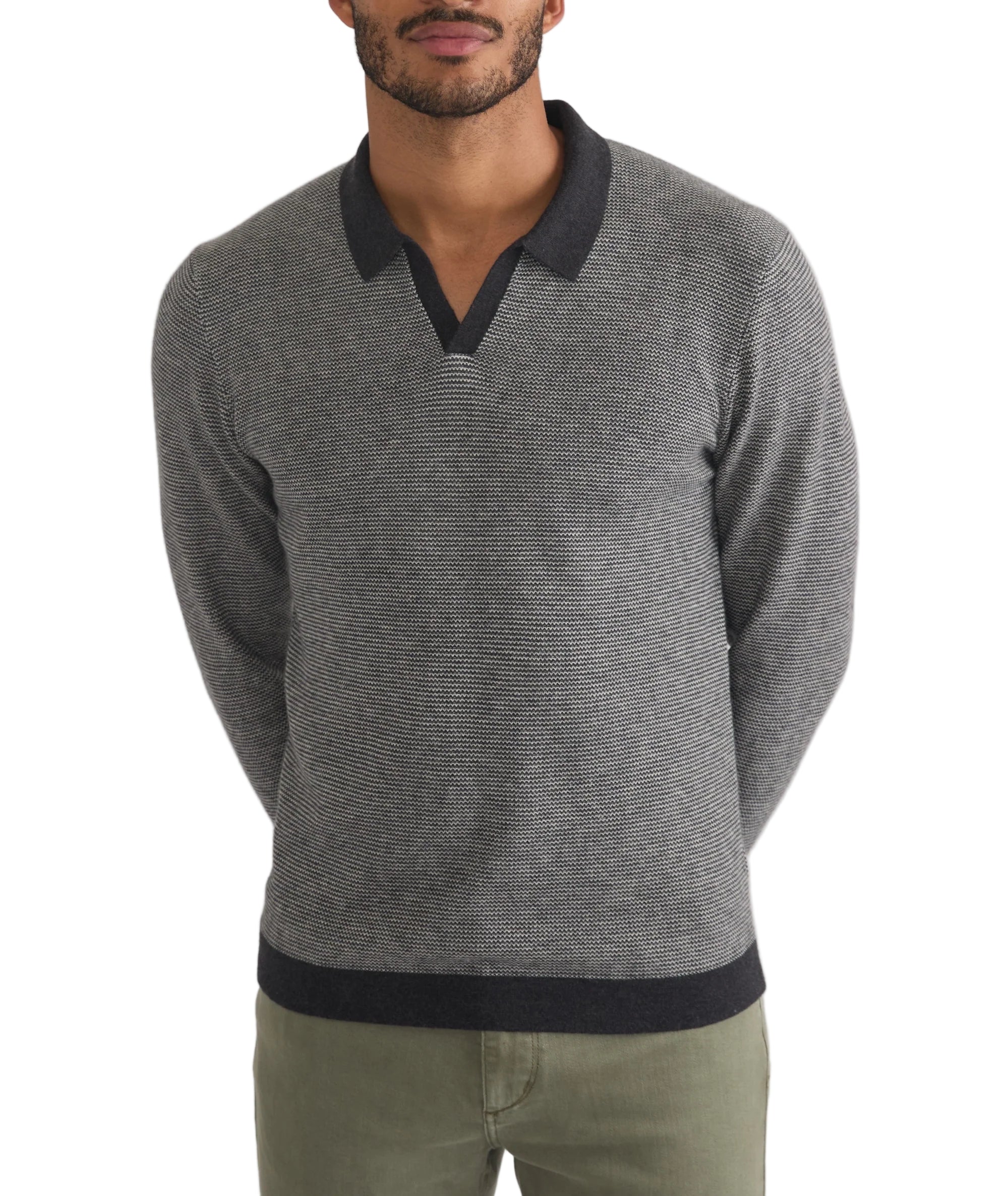 Marine Layer Mens Liam Long Sleeve Polo Sweater - Image 4