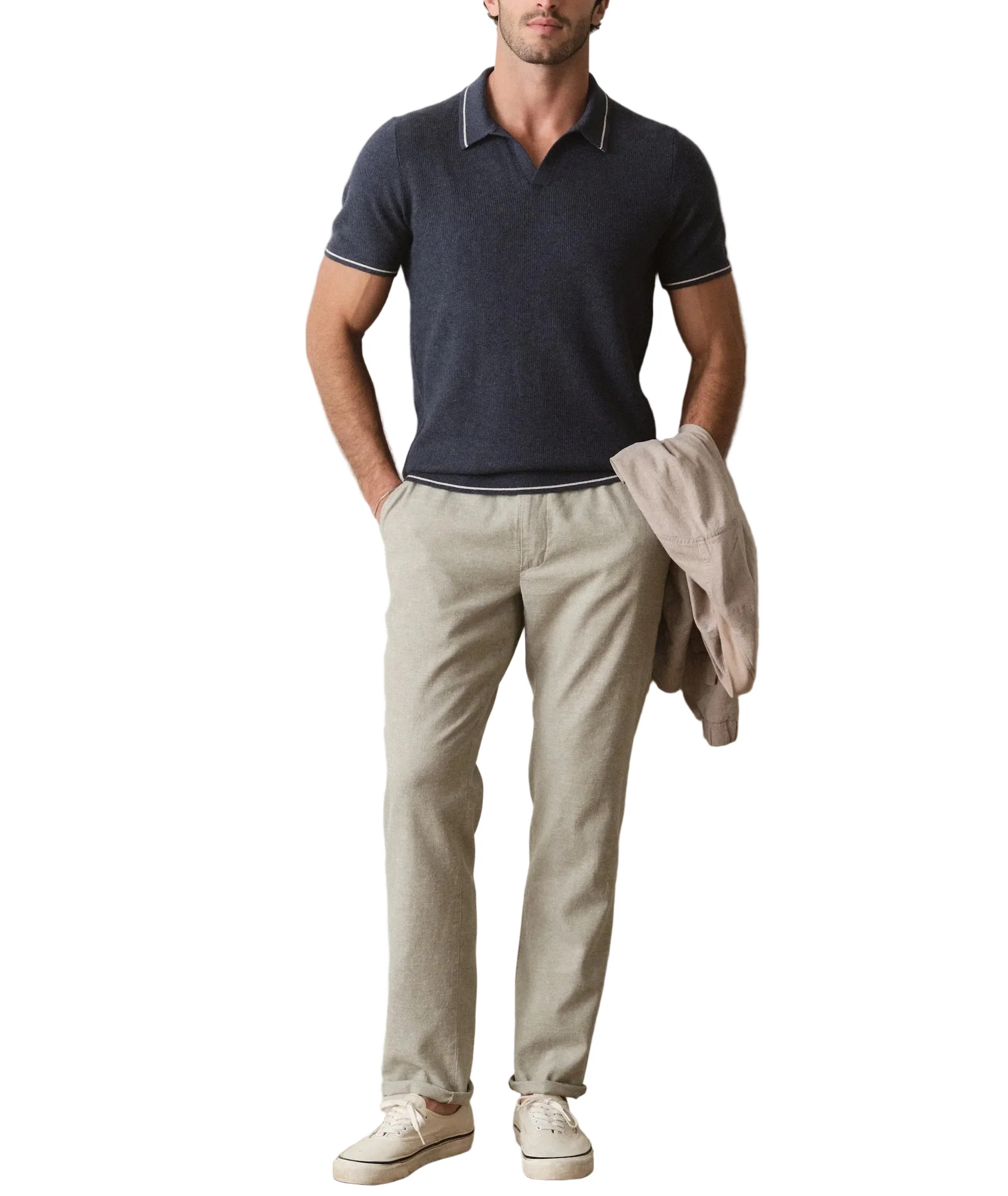 Marine Layer Mens Liam Sweater Short Sleeve Polo Shirt - Image 4