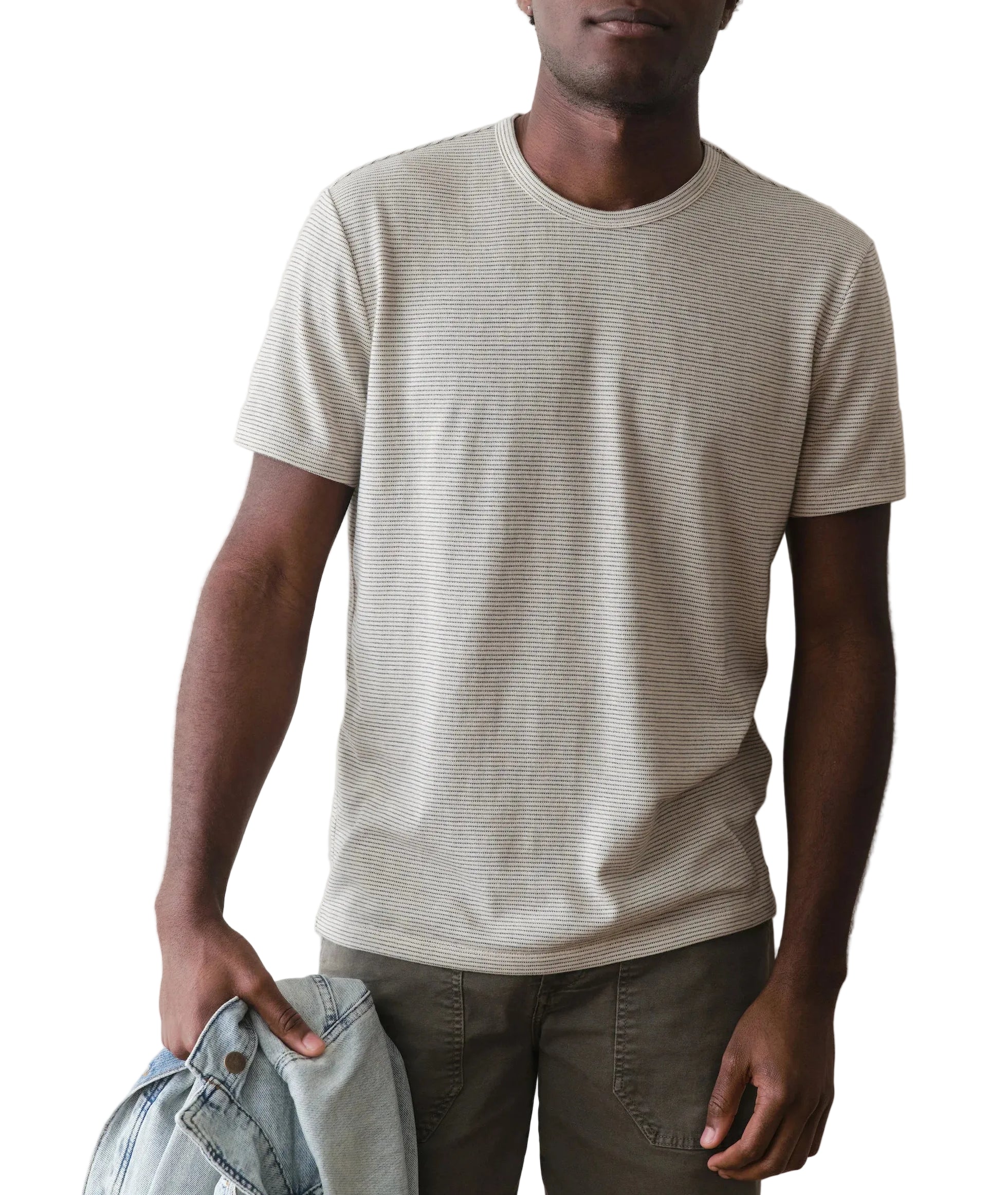Marine Layer Mens Signature Jacquard Crew Short Sleeve T-Shirt - Image 2