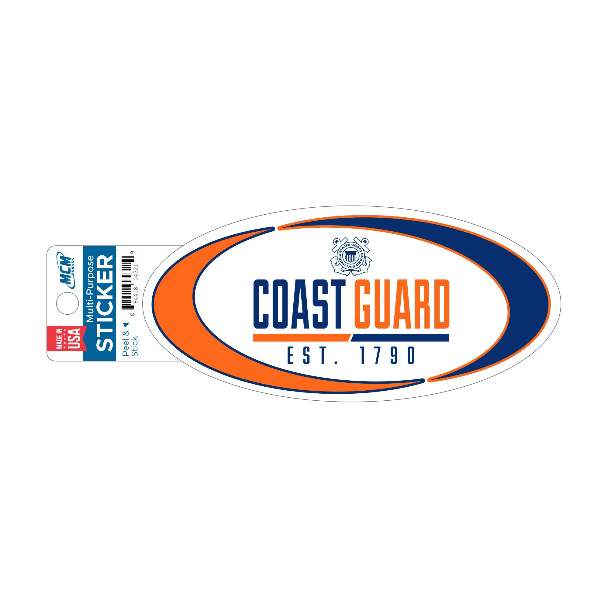 MCM Small Oval Coast Guard Est. 1790 Sticker