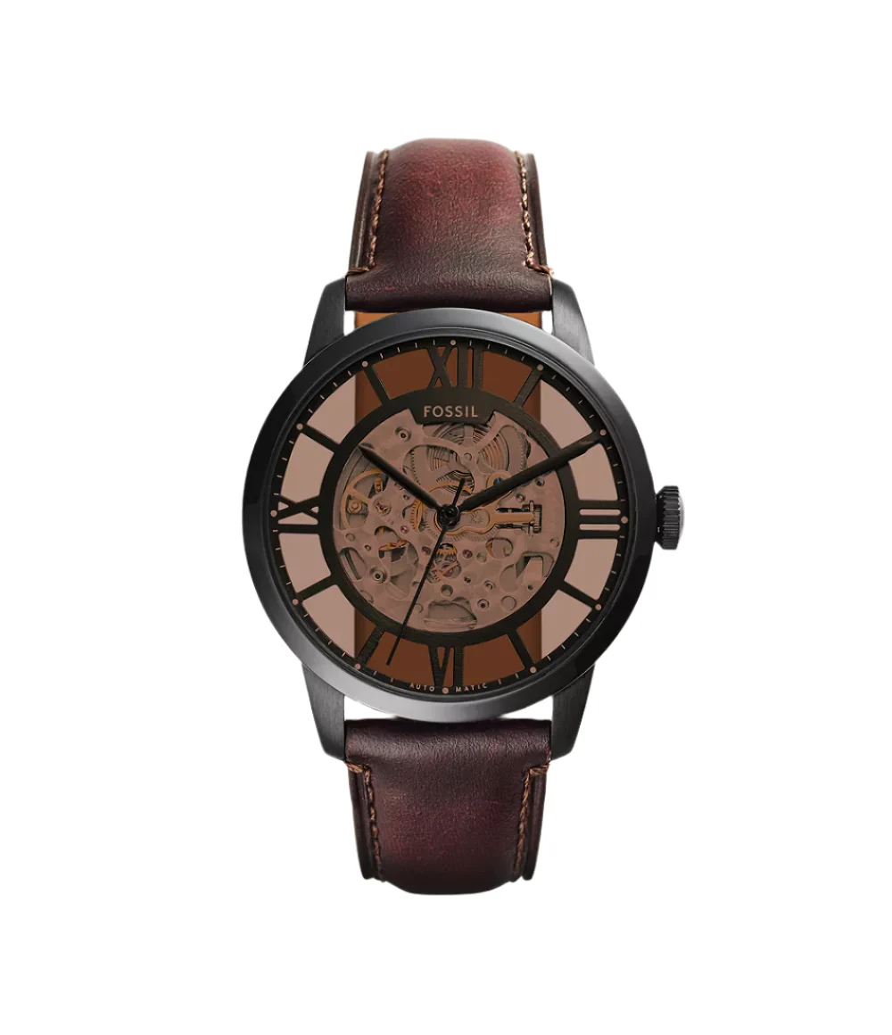 Fossil Townsman Automatic Dark Brown Leather Watch