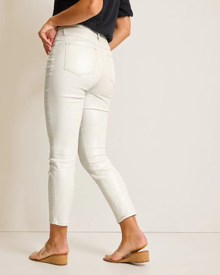 Tommy Bahama Womens Boracay Metallic High-Rise Ankle Jeans - Image 2