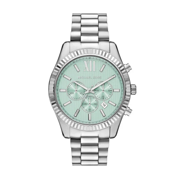 Michael Kors Mens Lexington Silver-Tone Watch