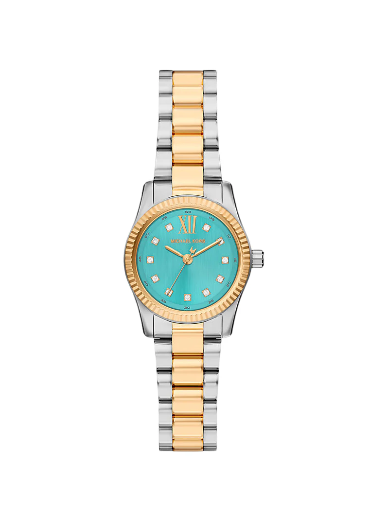 Michael Kors Womens Petite Lexington Pave Two-Tone Watch
