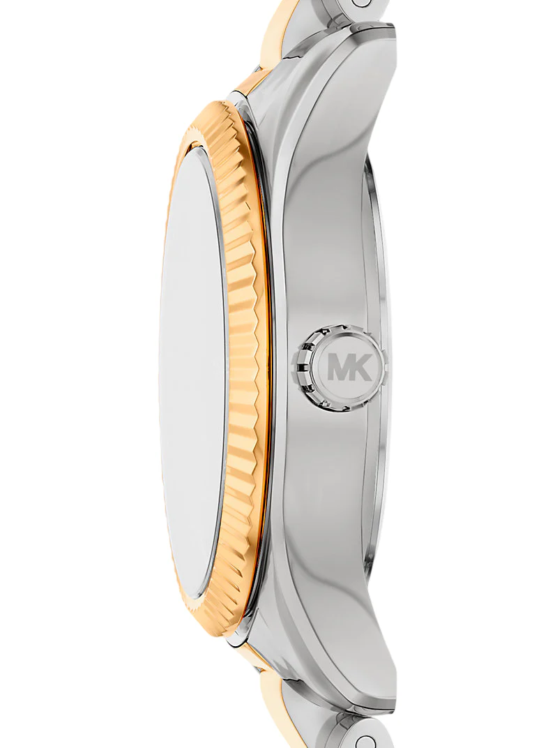 Michael Kors Womens Petite Lexington Pave Two-Tone Watch - Image 2