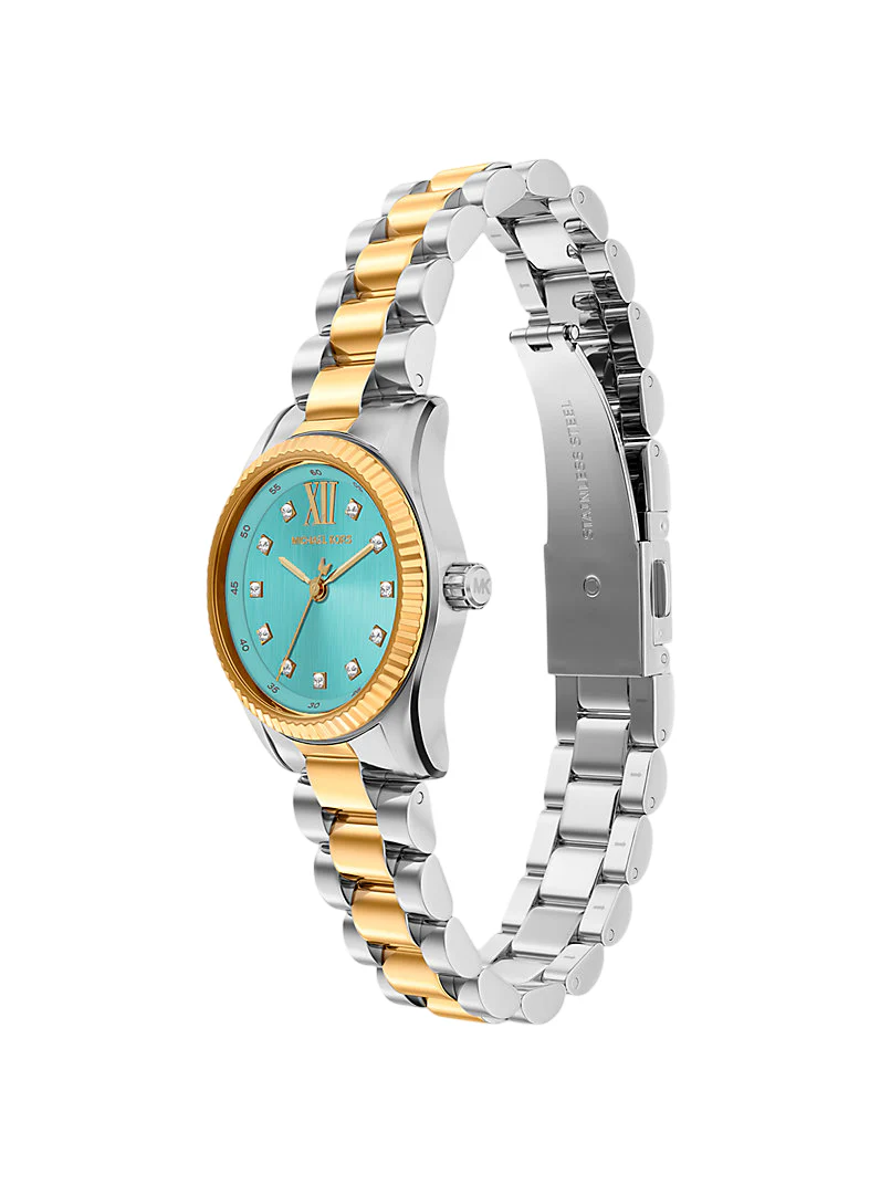 Michael Kors Womens Petite Lexington Pave Two-Tone Watch - Image 6