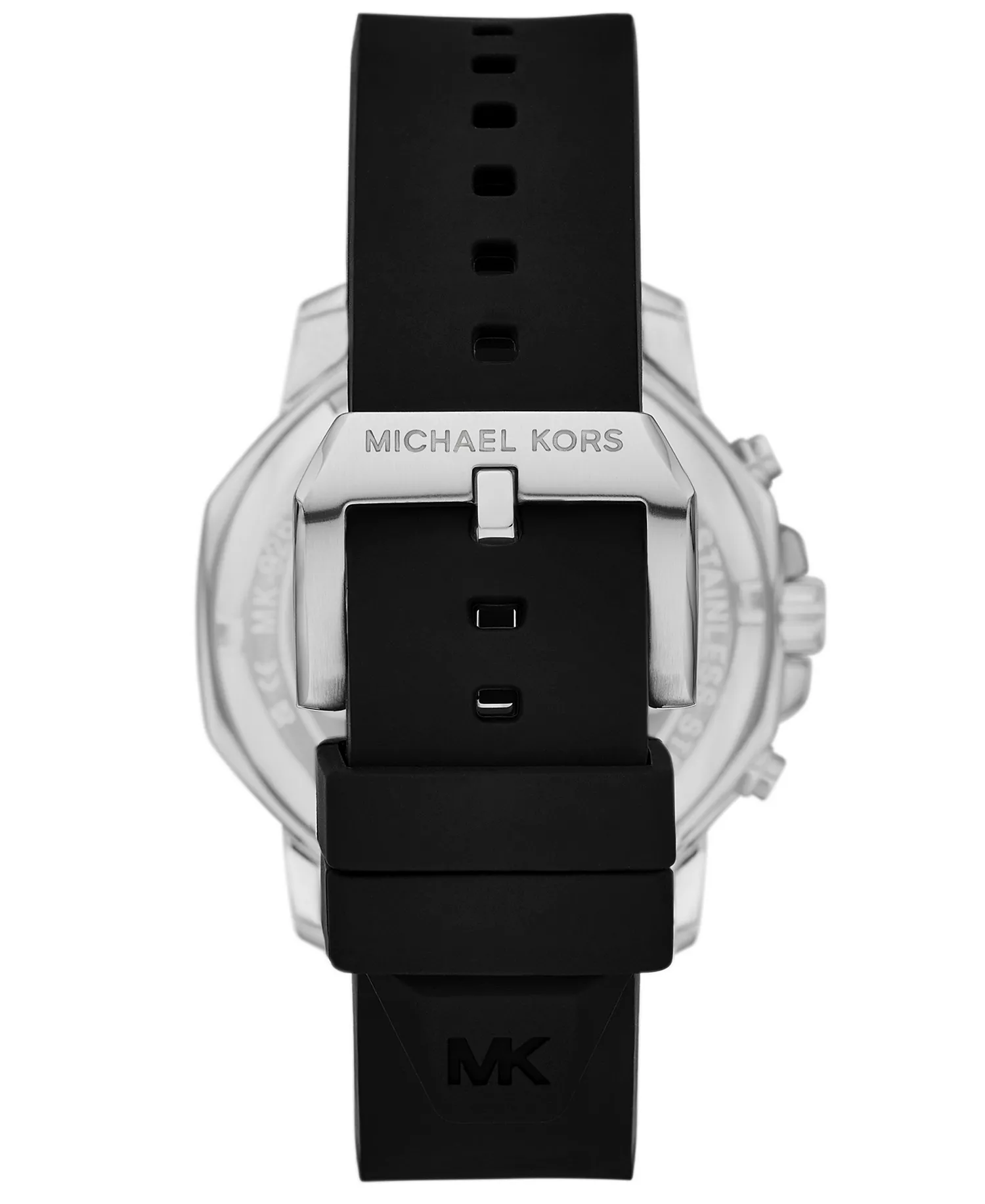 Michael Kors Mens Prescott Silver-Tone and Silicone Watch - Image 2